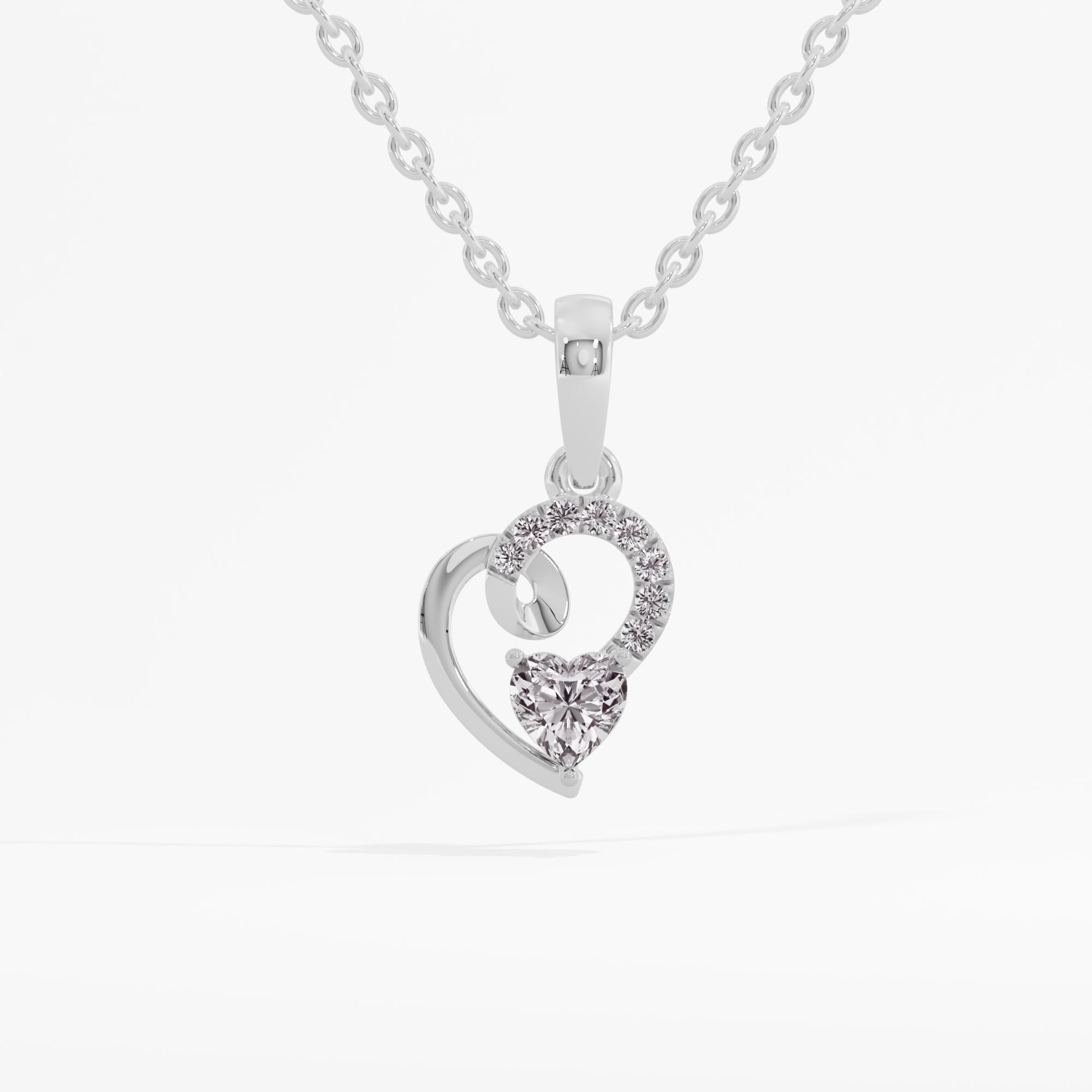 Passionate Glimmer Solitaire Heart Pendant