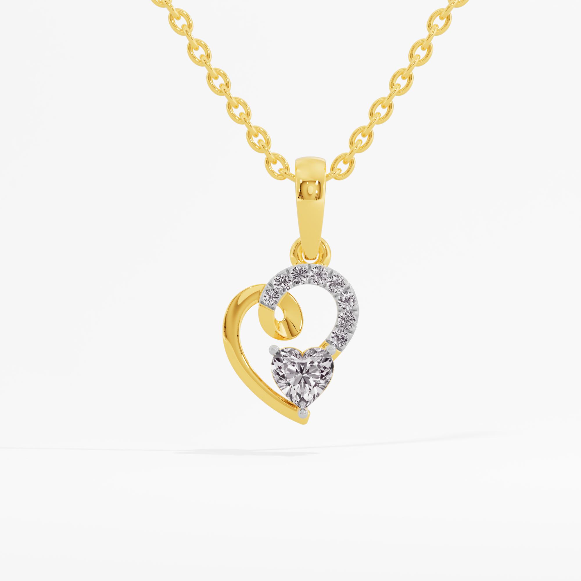 Passionate Glimmer Solitaire Heart Pendant