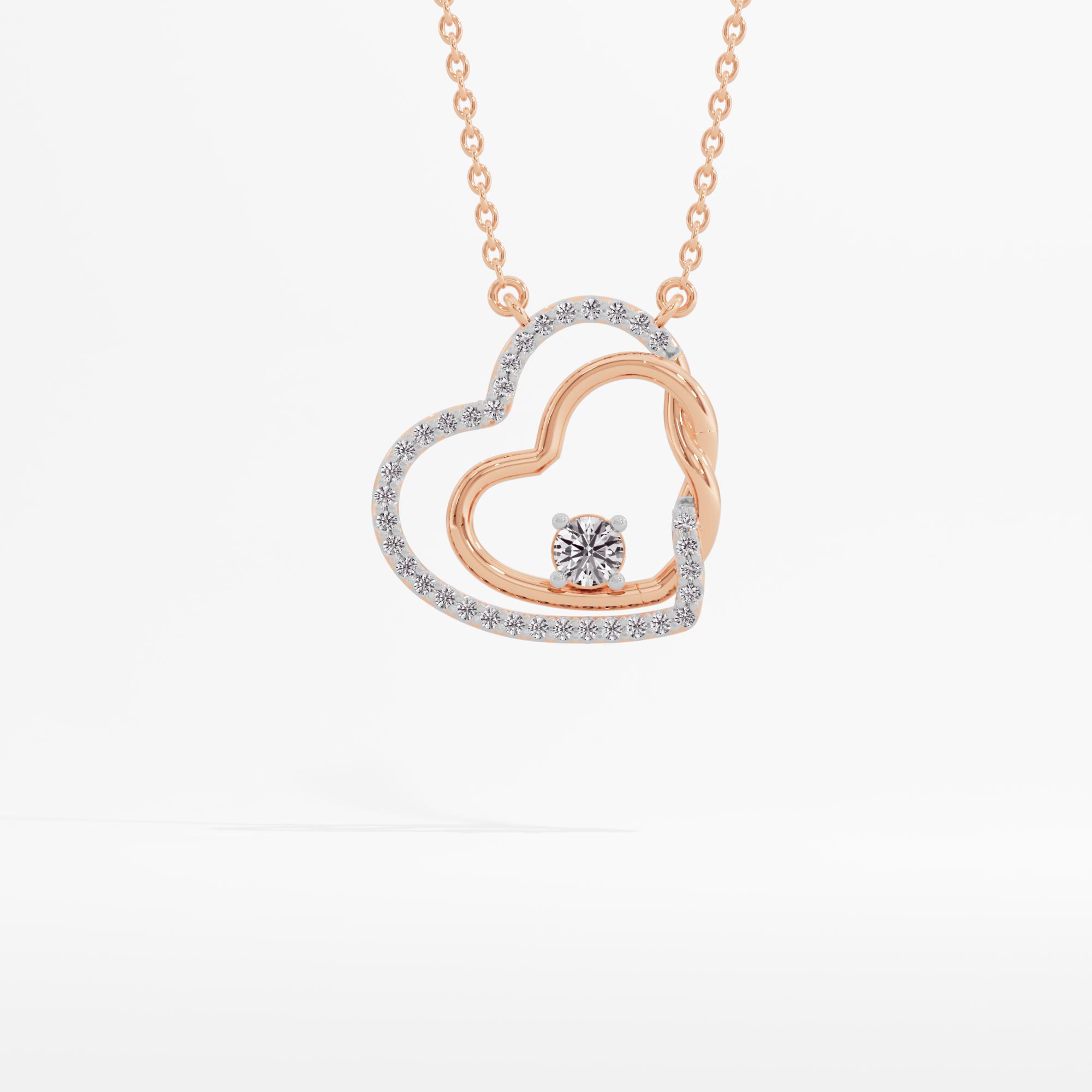 Novel Romance Solitaire Heart Necklace - Chain Included