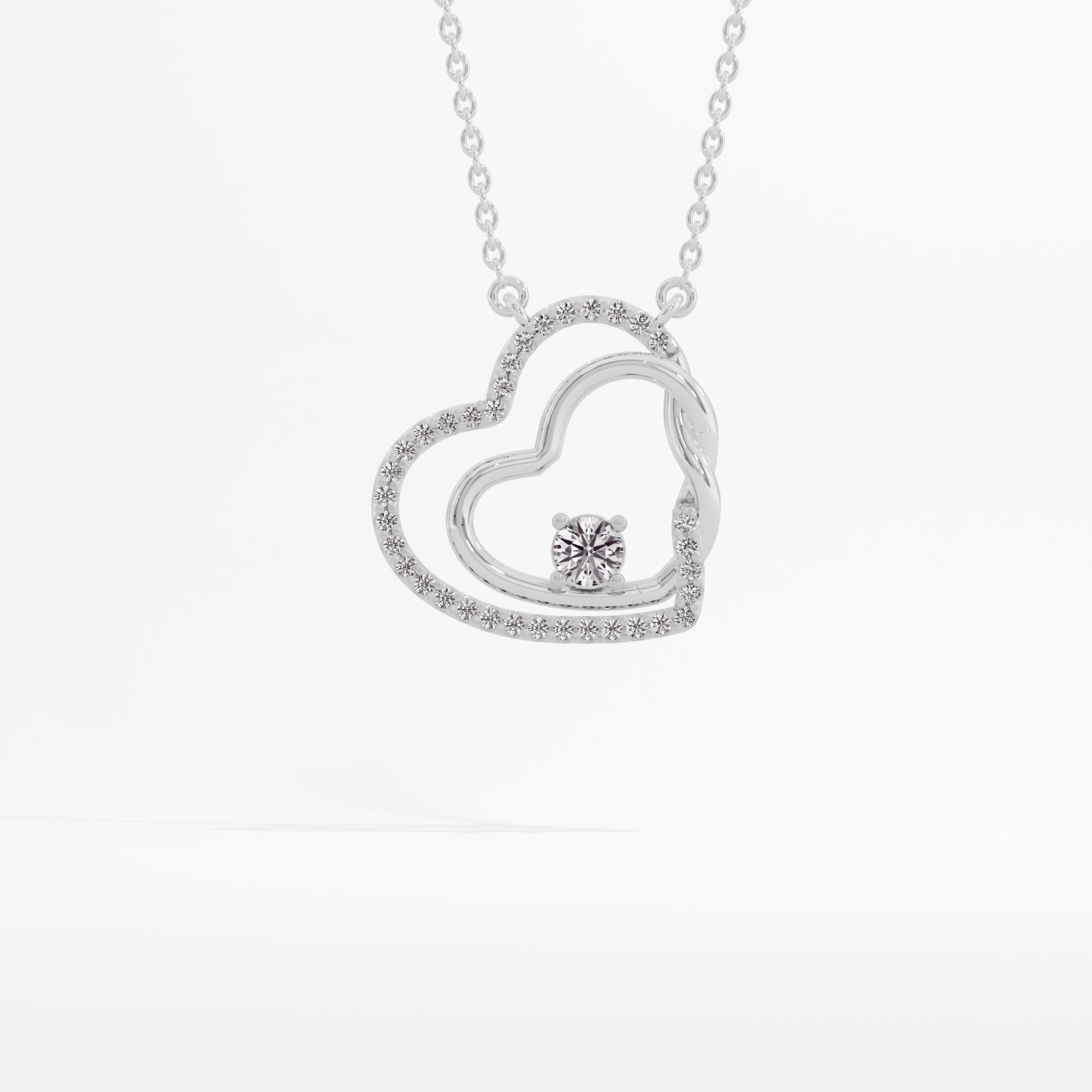 Novel Romance Solitaire Heart Necklace - Chain Included