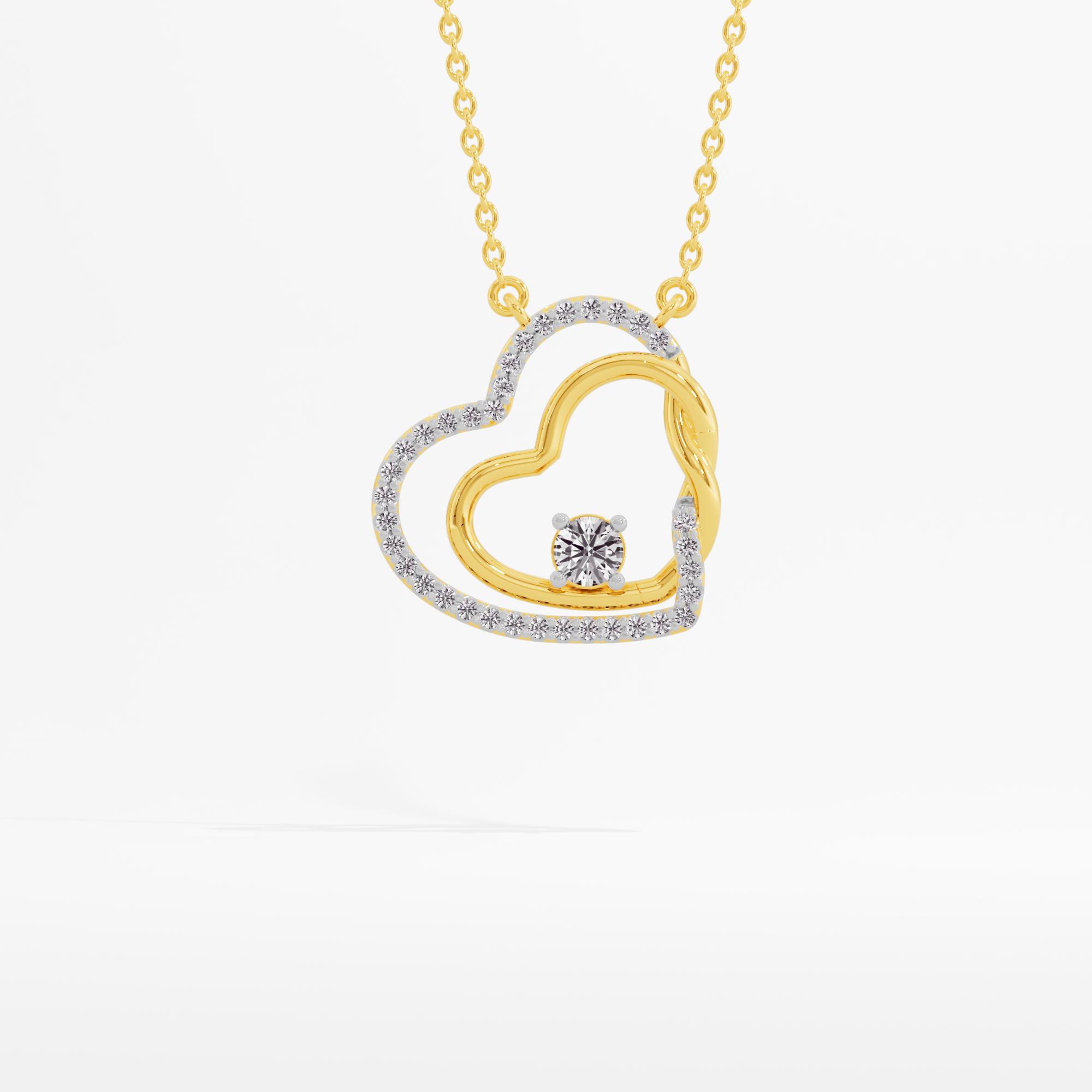 Novel Romance Solitaire Heart Necklace - Chain Included