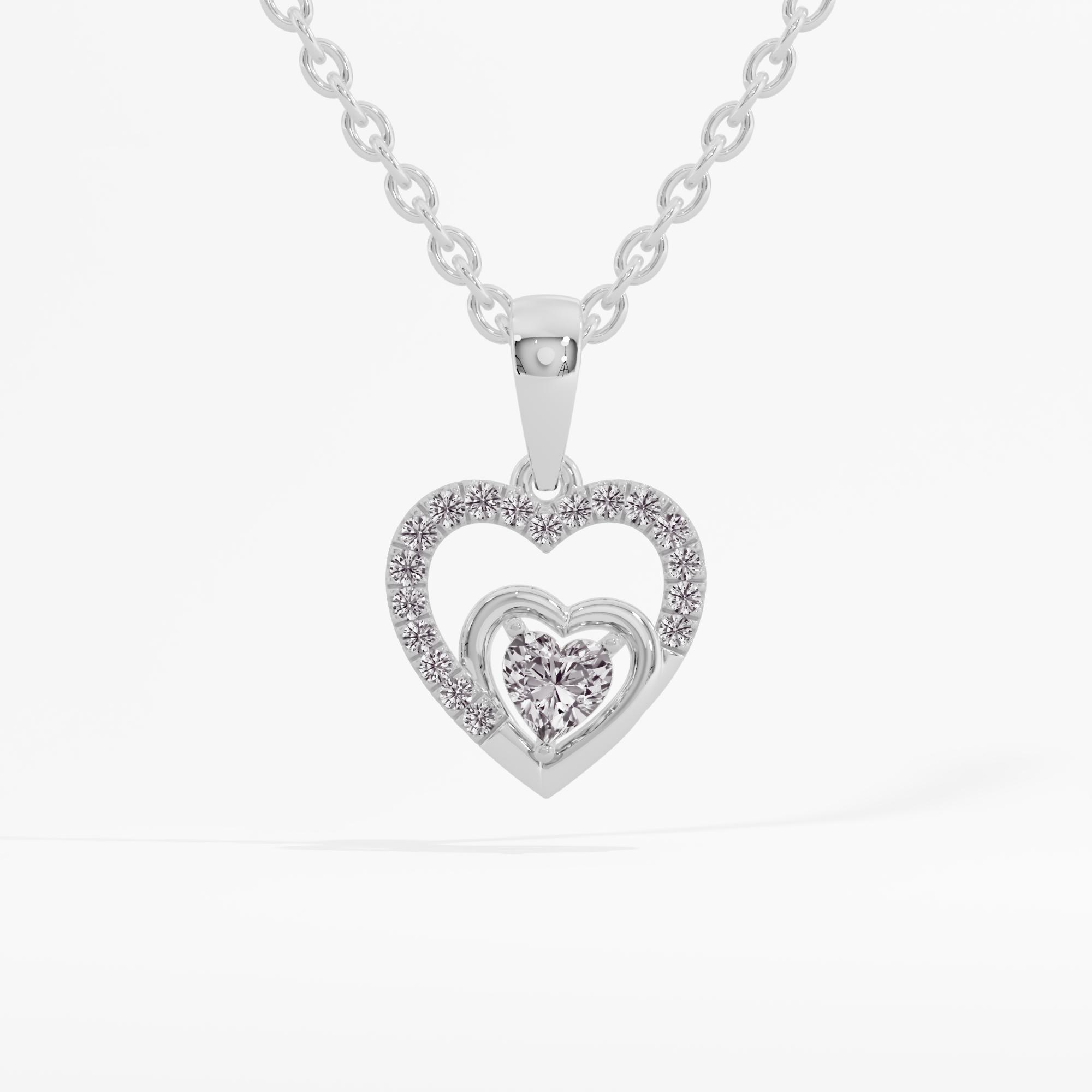 Unified Spark Solitaire Heart Pendant