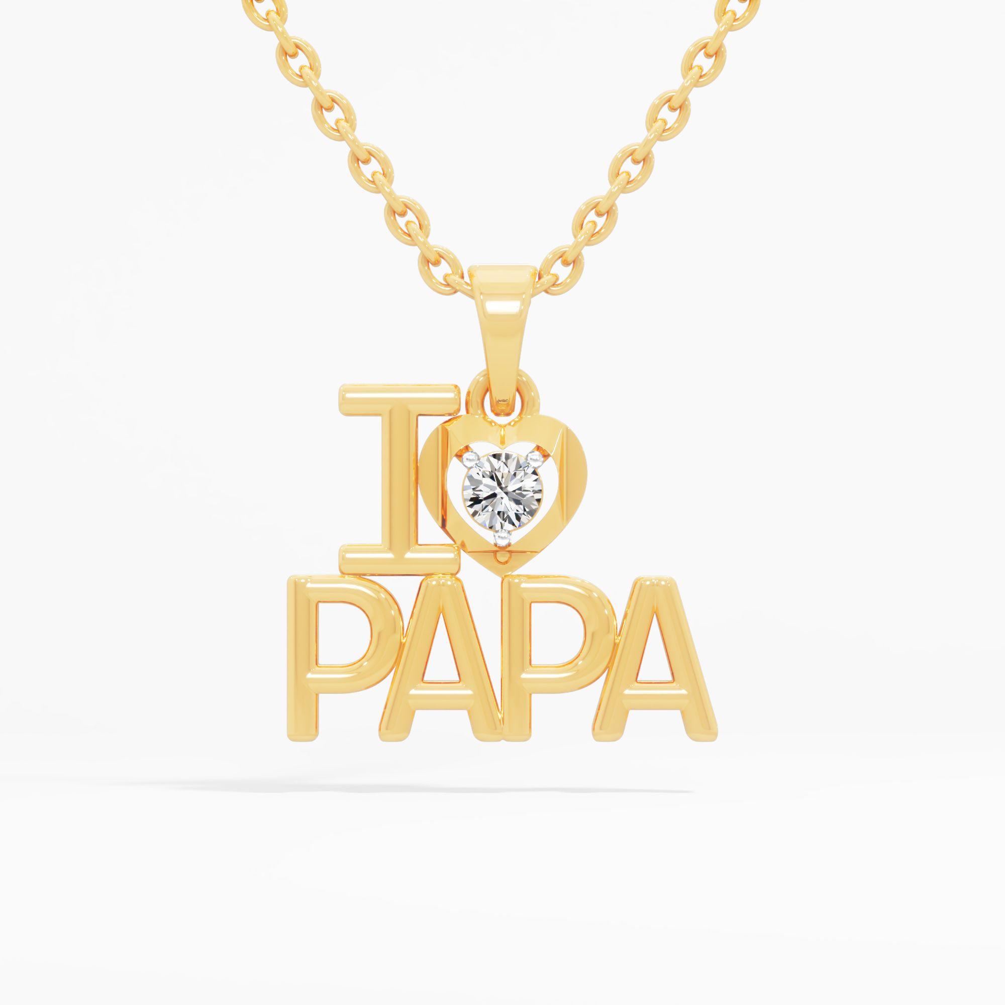 I Love Papa' Solitaire Pendant