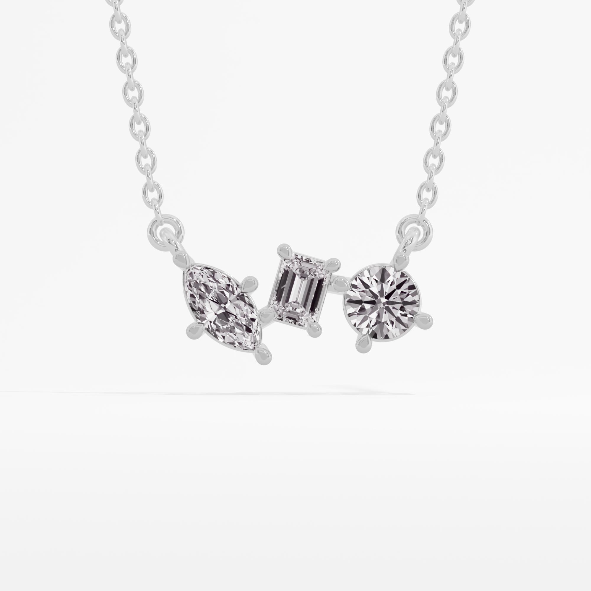 TriGlow Shine 3 Stone Necklace w/ Chain