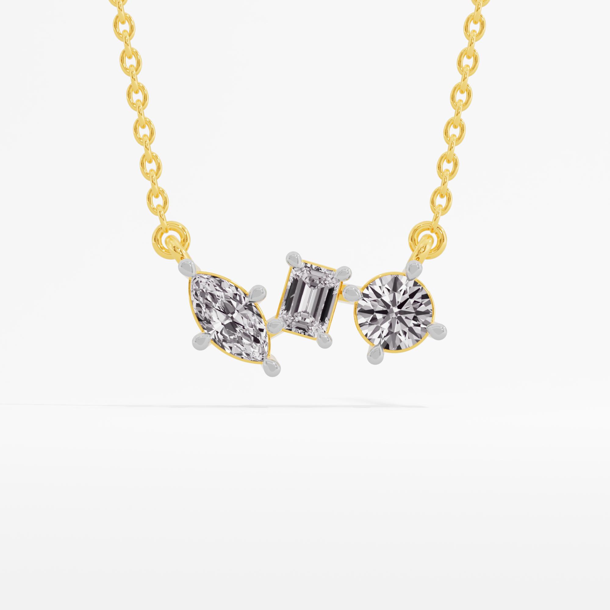 TriGlow Shine 3 Stone Necklace w/ Chain