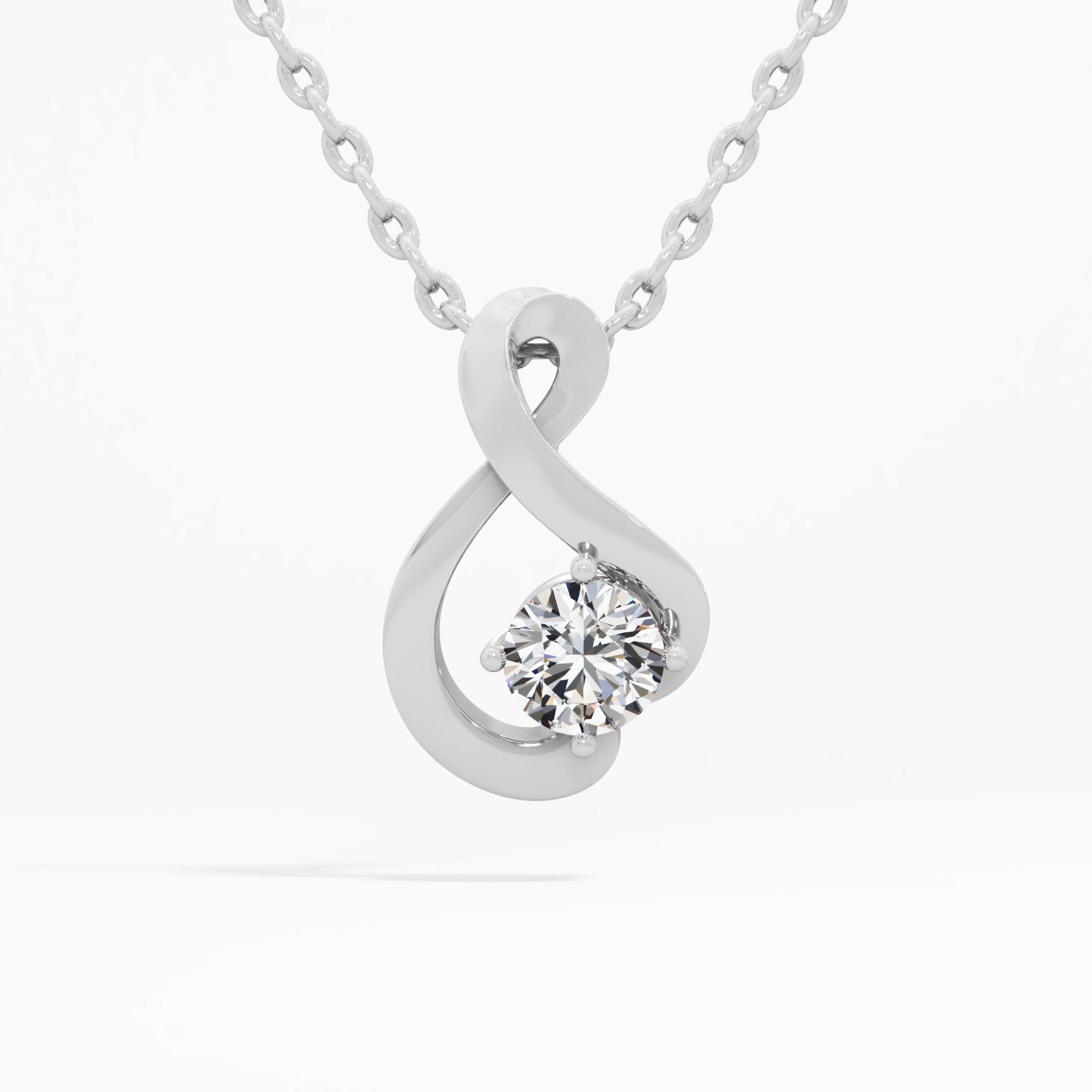 The Serene Swirl Solitaire Pendant