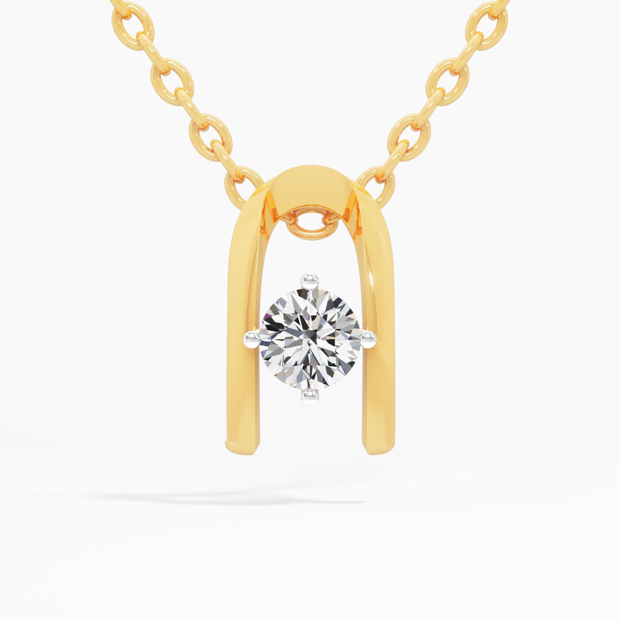 Modern Arch Solitaire Pendant
