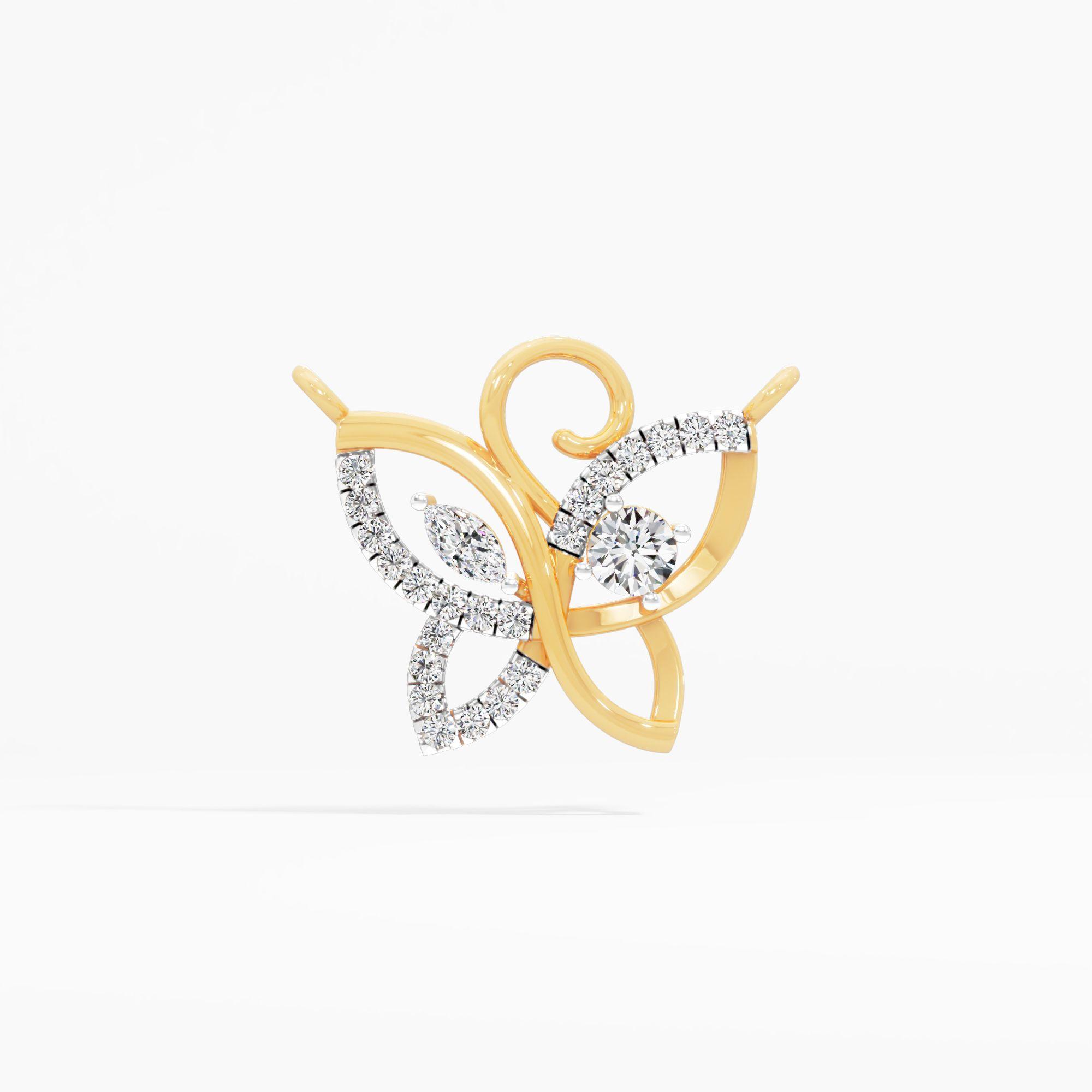 Butterfly Cluster Solitaire Pendant
