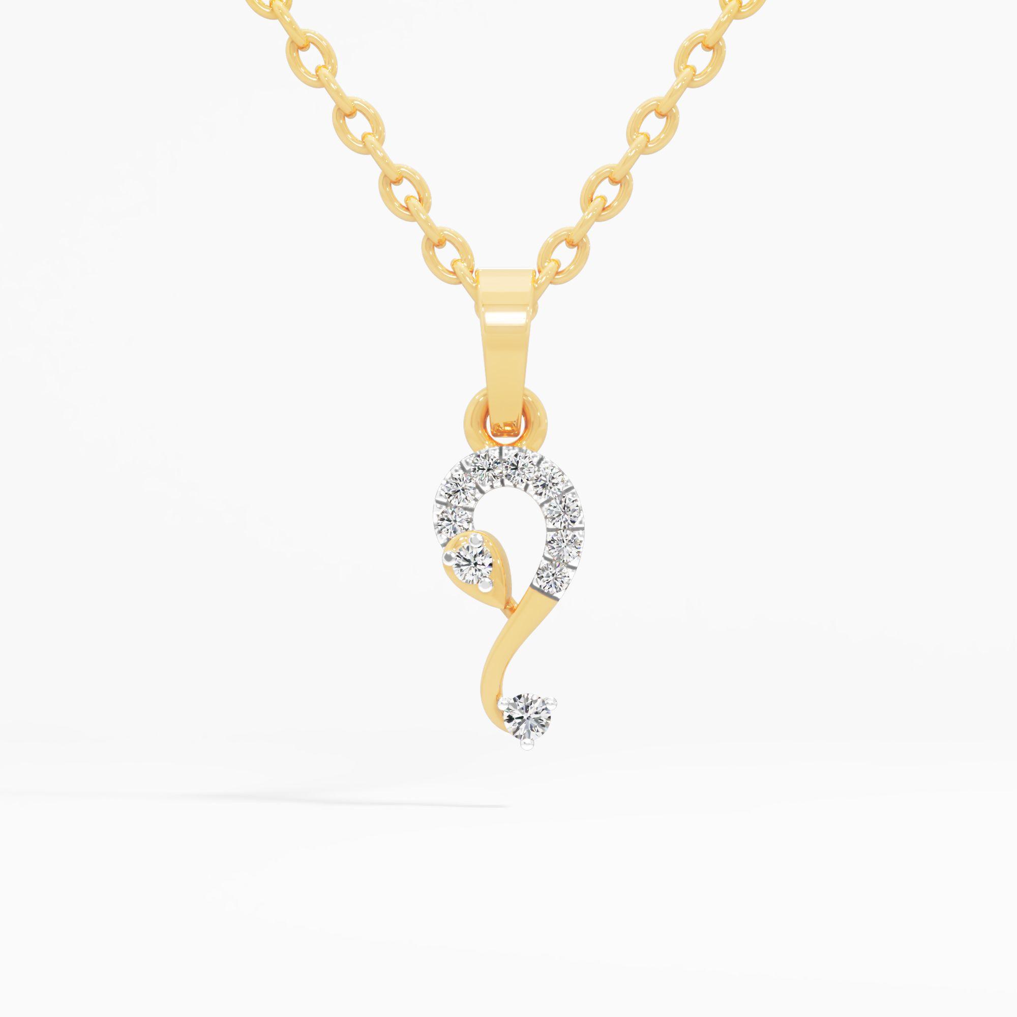 Curlicue Jewel Solitaire Pendant