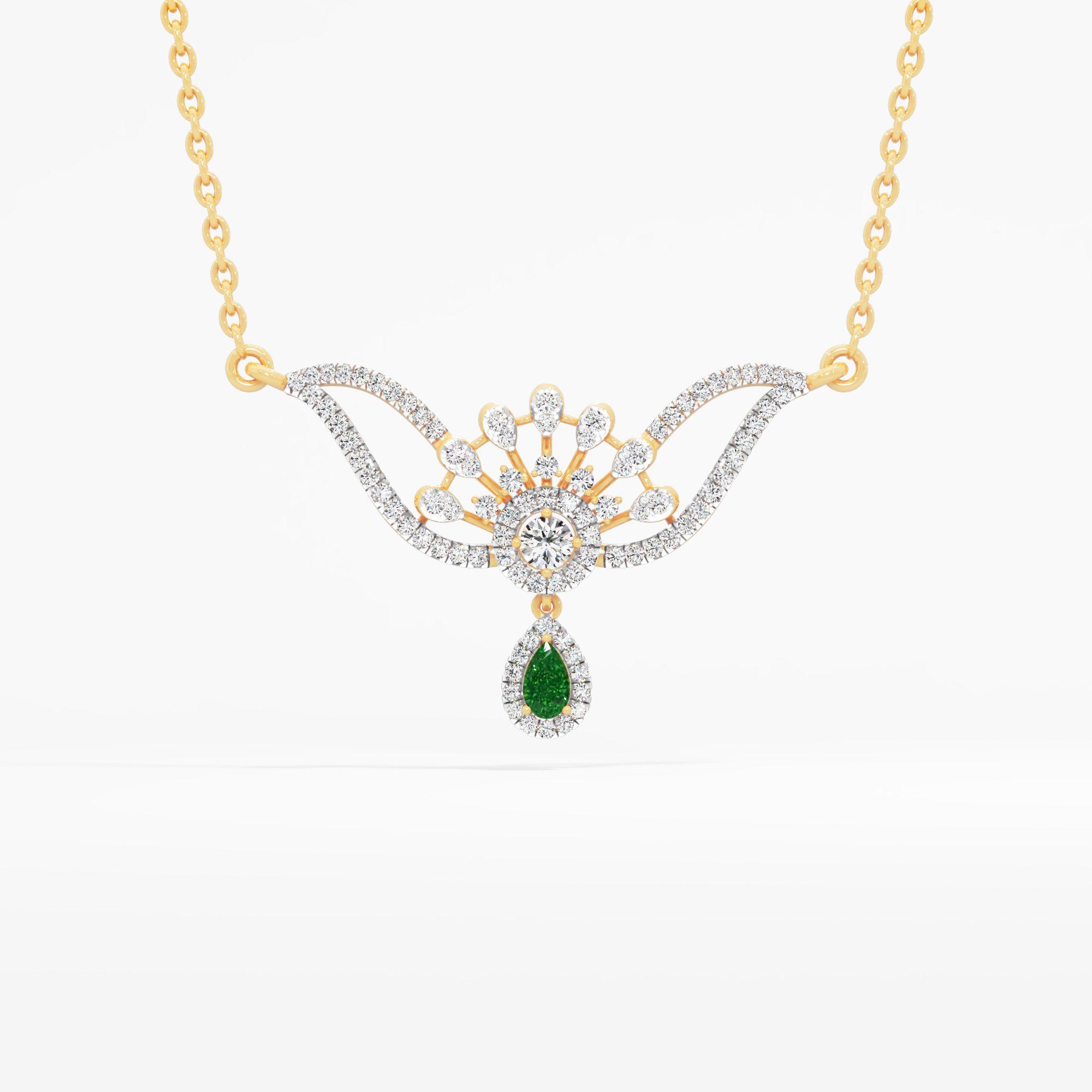 Peacock Solitaire Dangle Pendant
