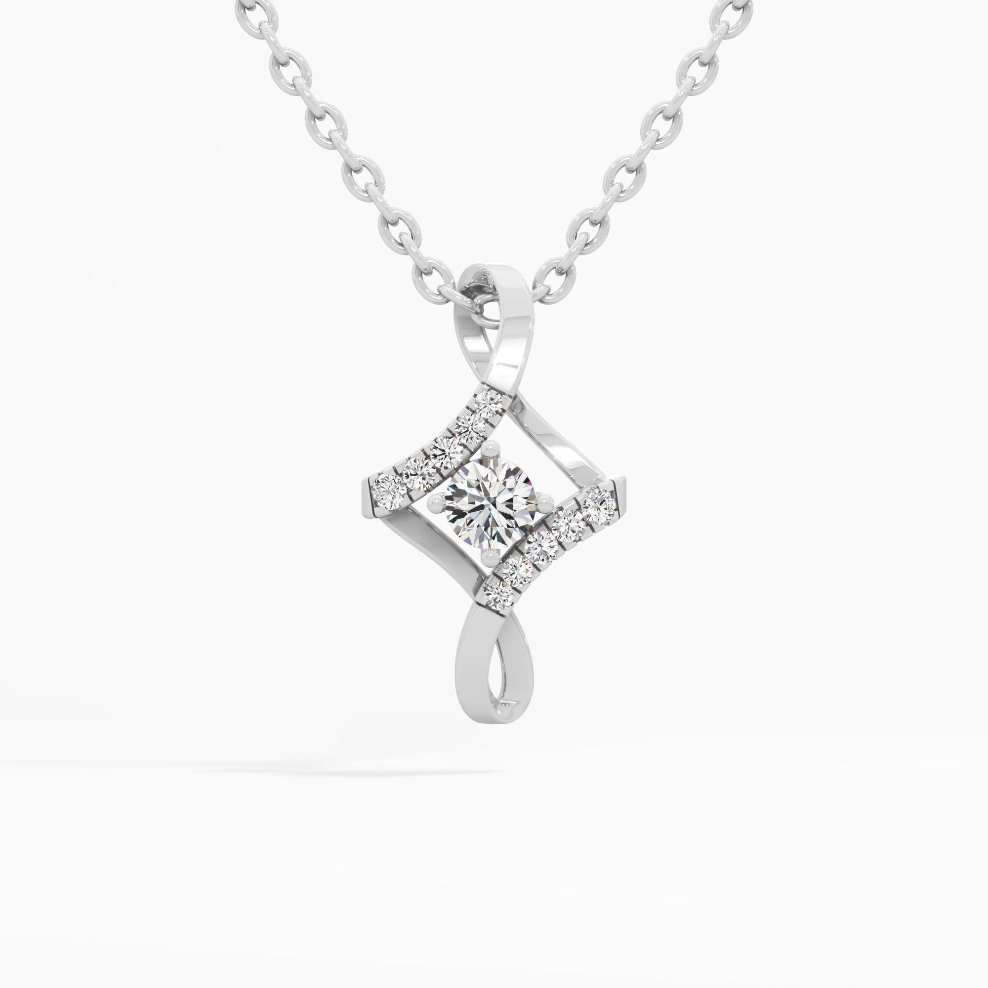 Crossover Solitaire Diamond Pendant
