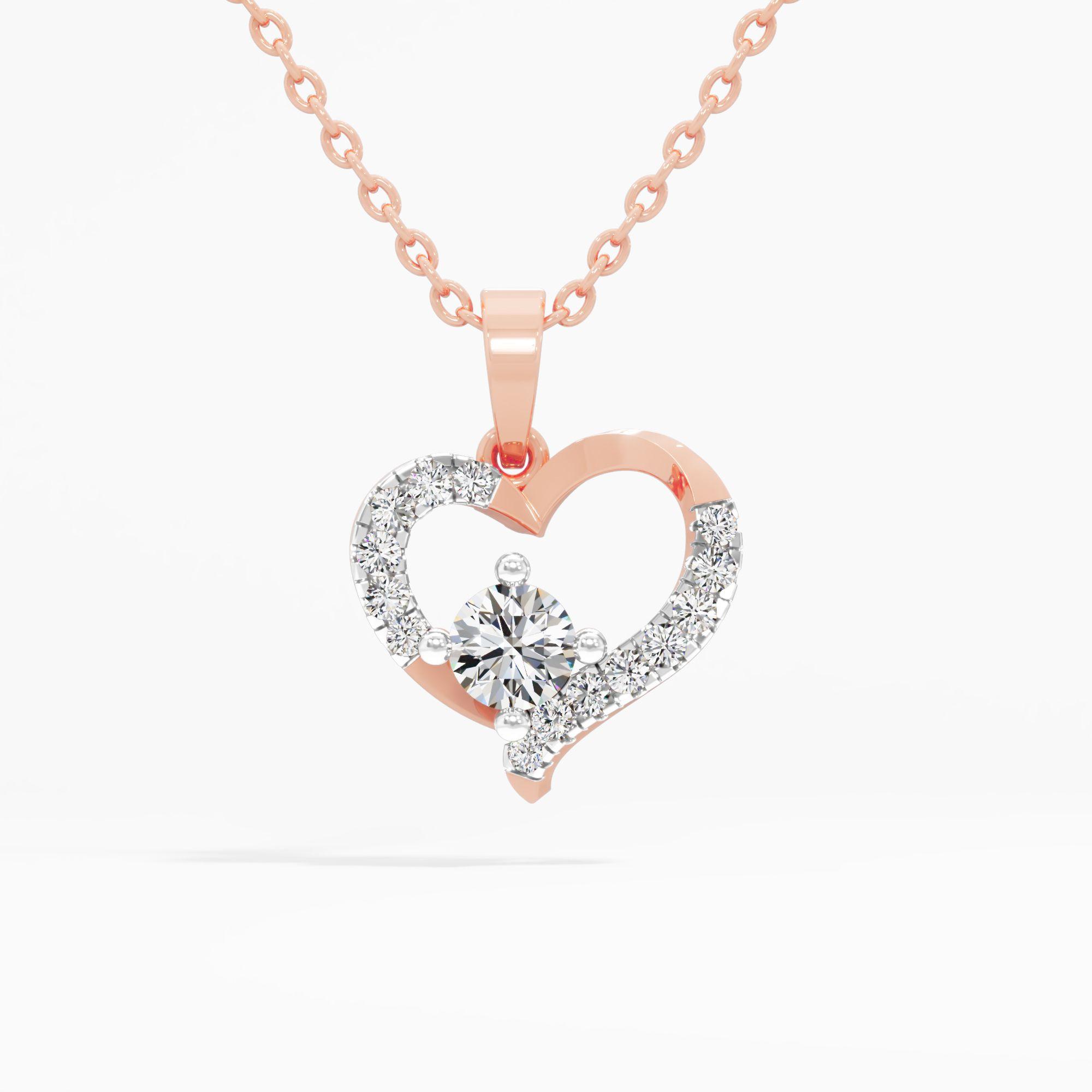 Valentine Heart Solitaire Pendant