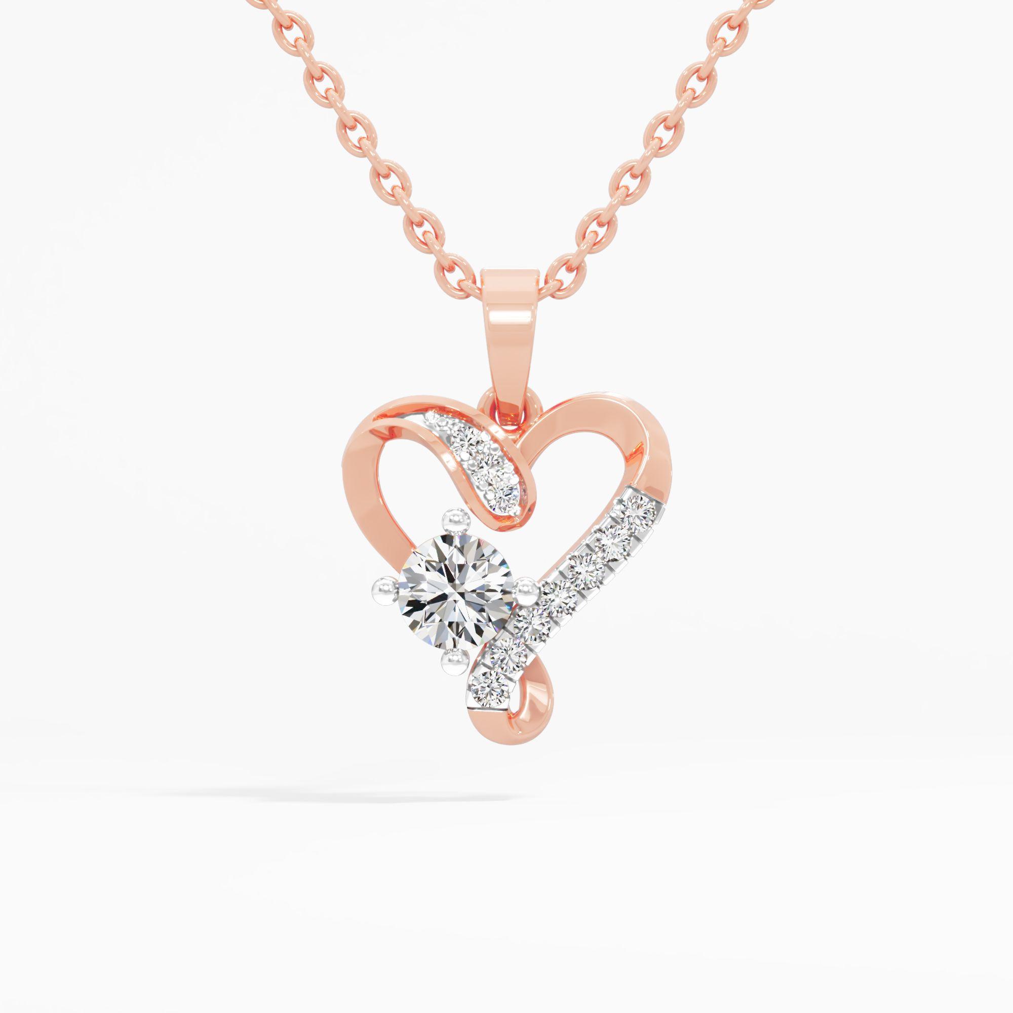 Entwined Heart Solitaire Pendant