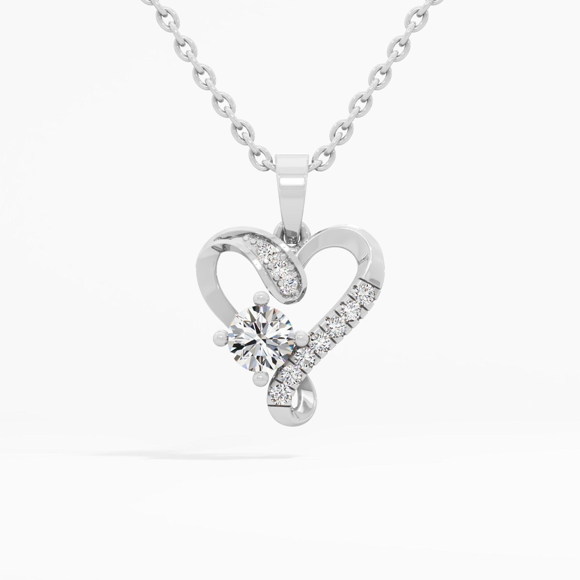 Entwined Heart Solitaire Pendant