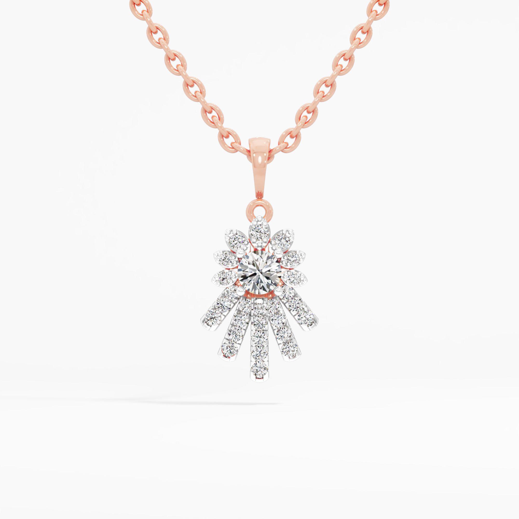 Radiant Burst Solitaire Pendant