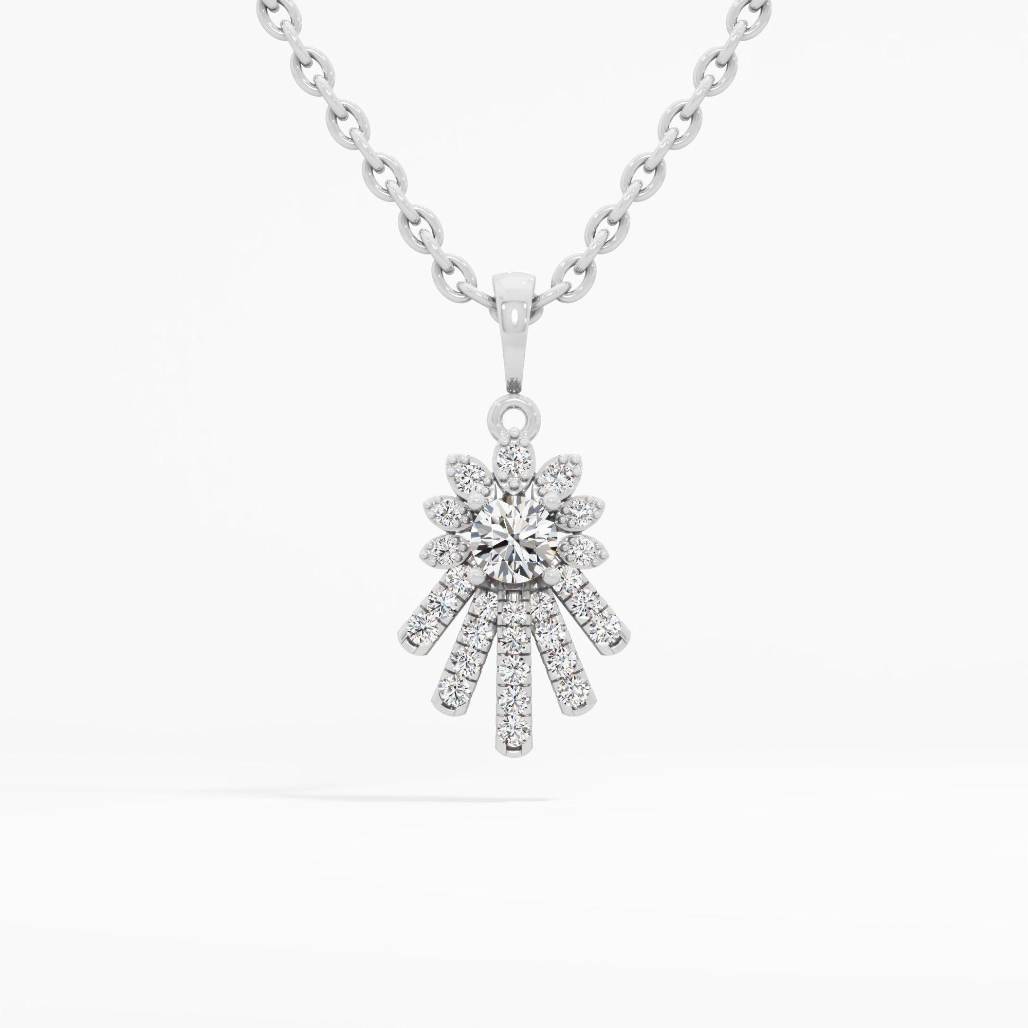 Radiant Burst Solitaire Pendant