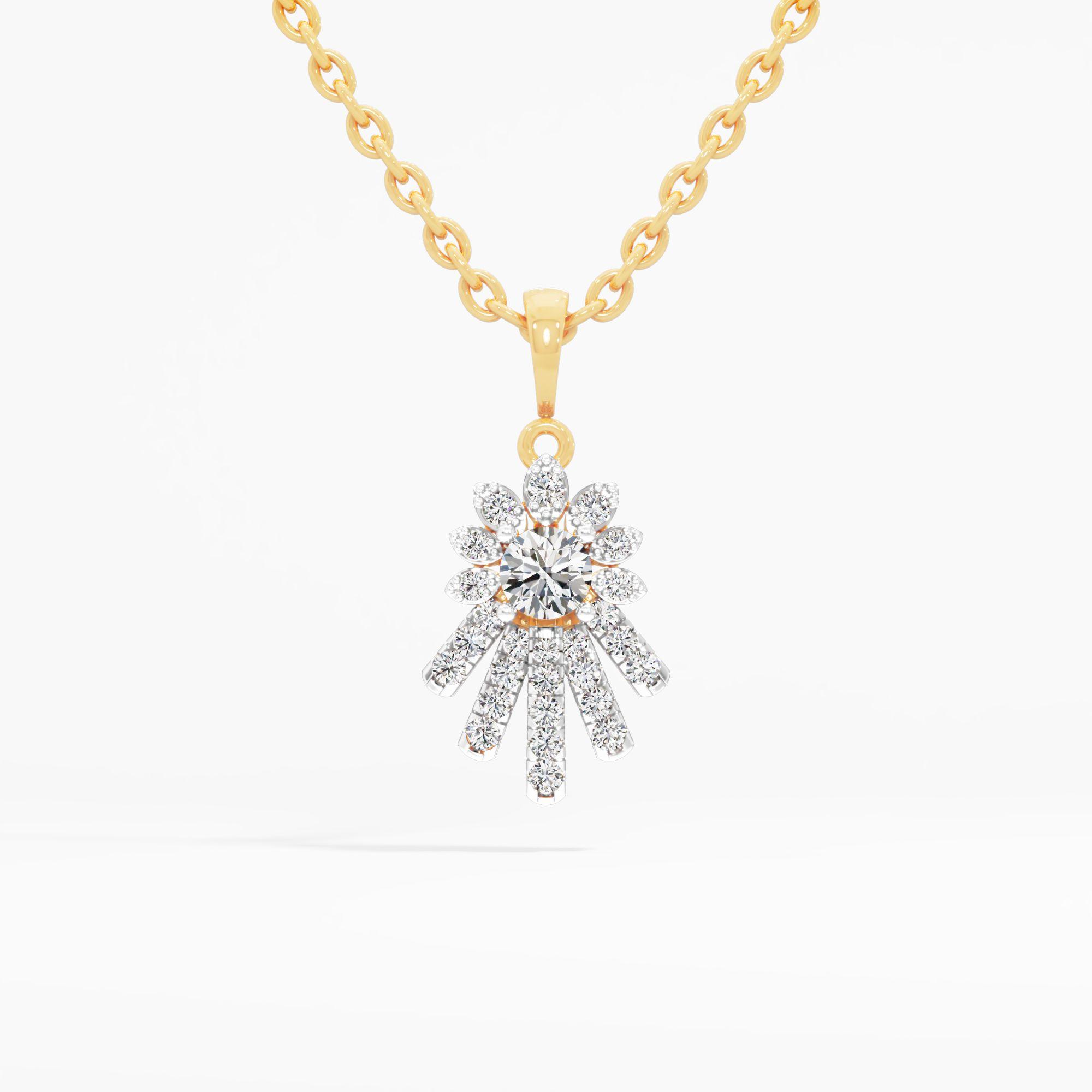 Radiant Burst Solitaire Pendant