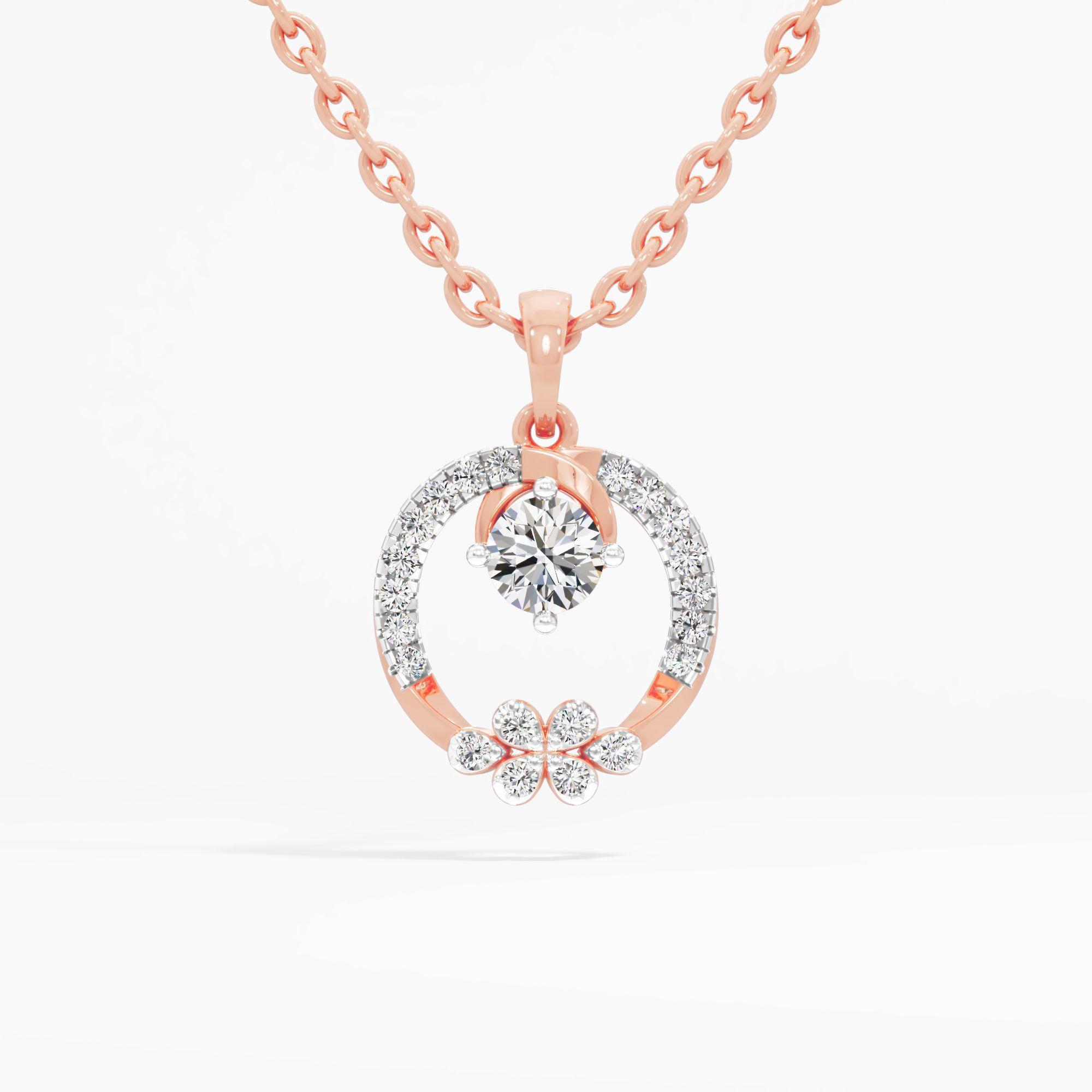 Blossom Curve Solitaire Pendant