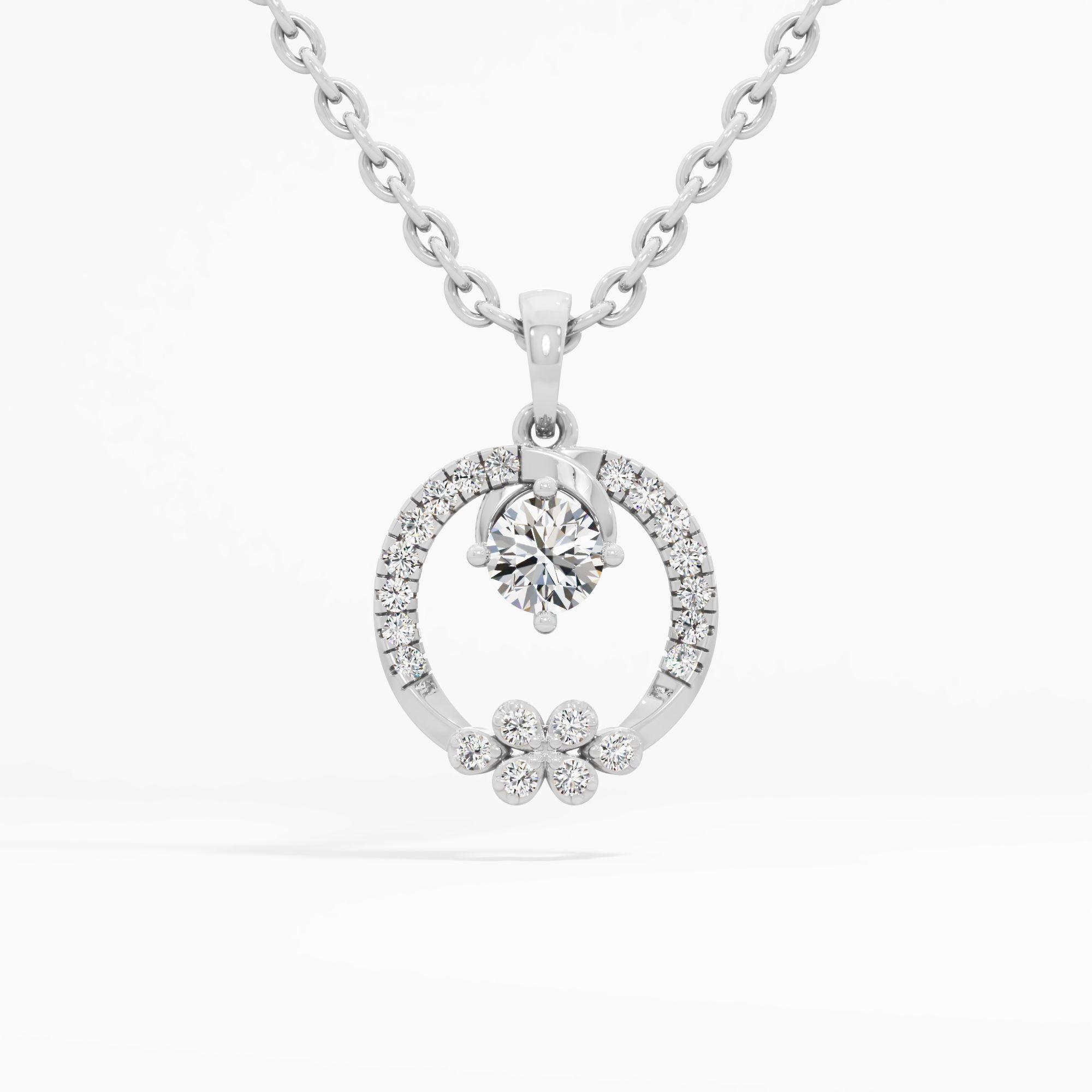Blossom Curve Solitaire Pendant