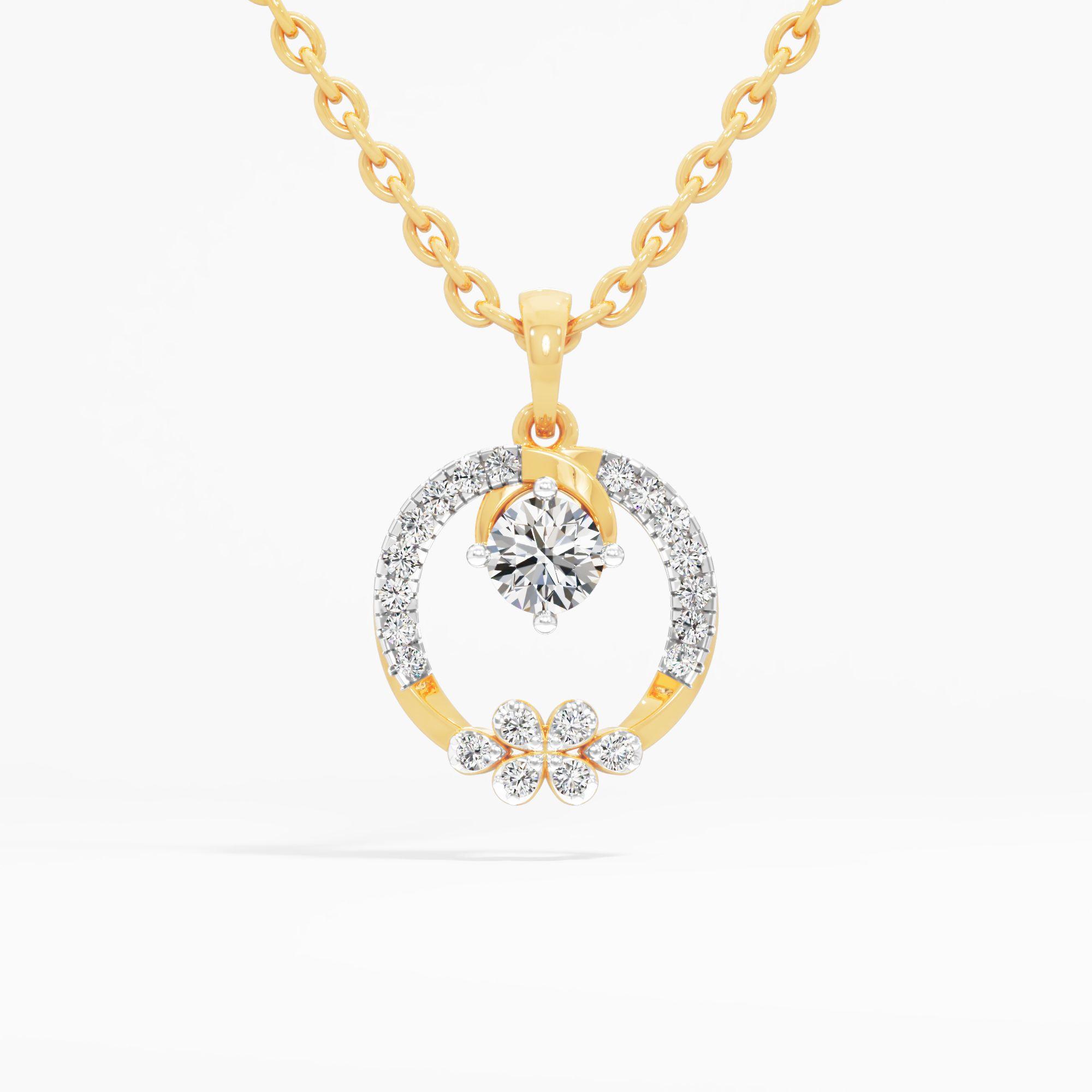 Blossom Curve Solitaire Pendant