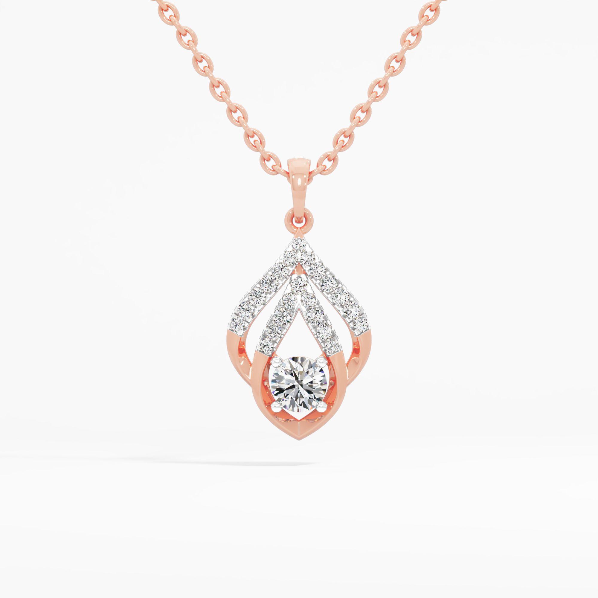 Flame Solitaire Diamond Pendant