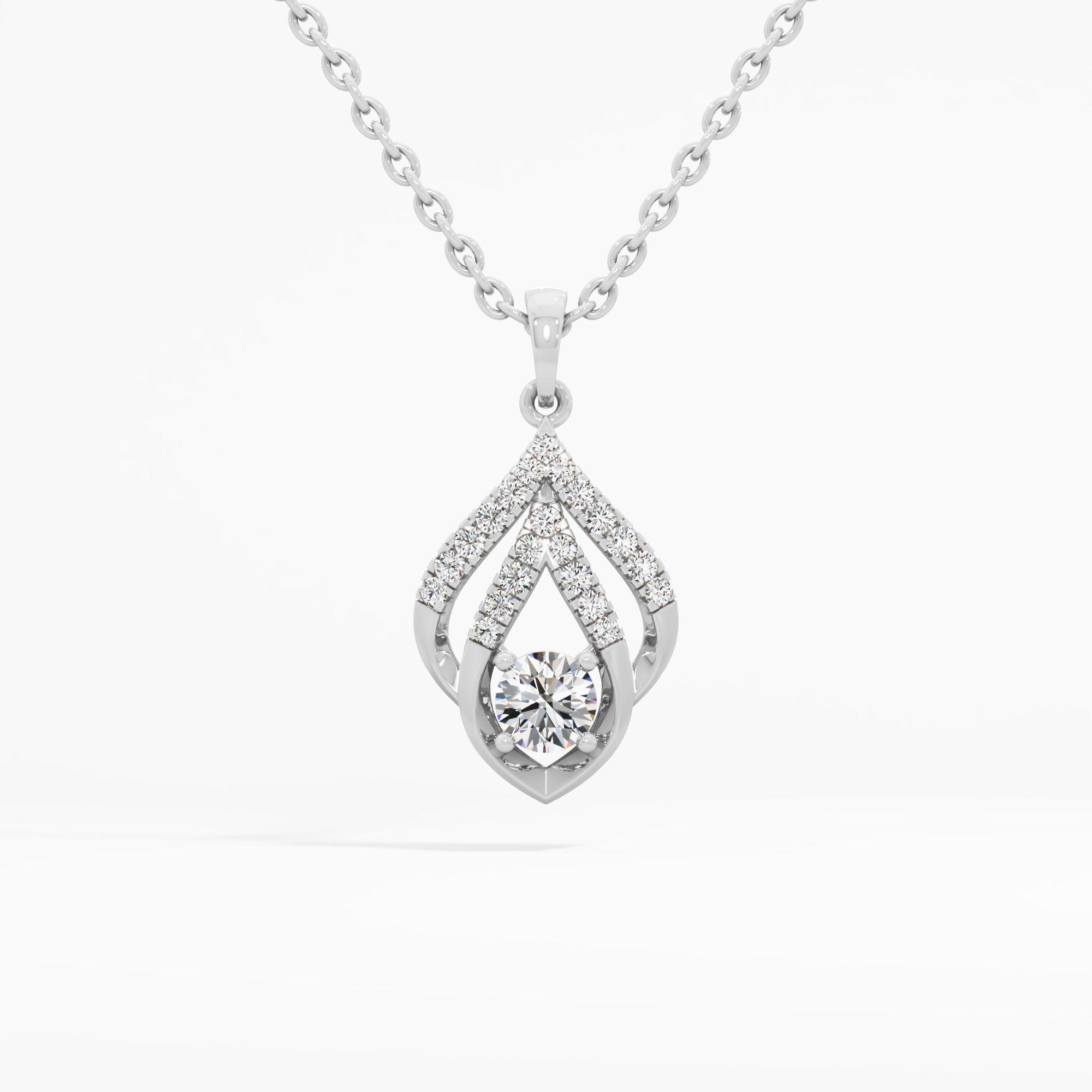 Flame Solitaire Diamond Pendant