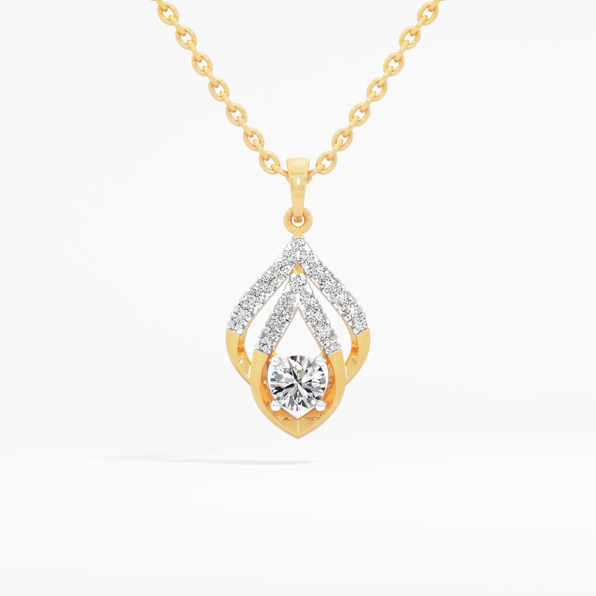 Flame Solitaire Diamond Pendant