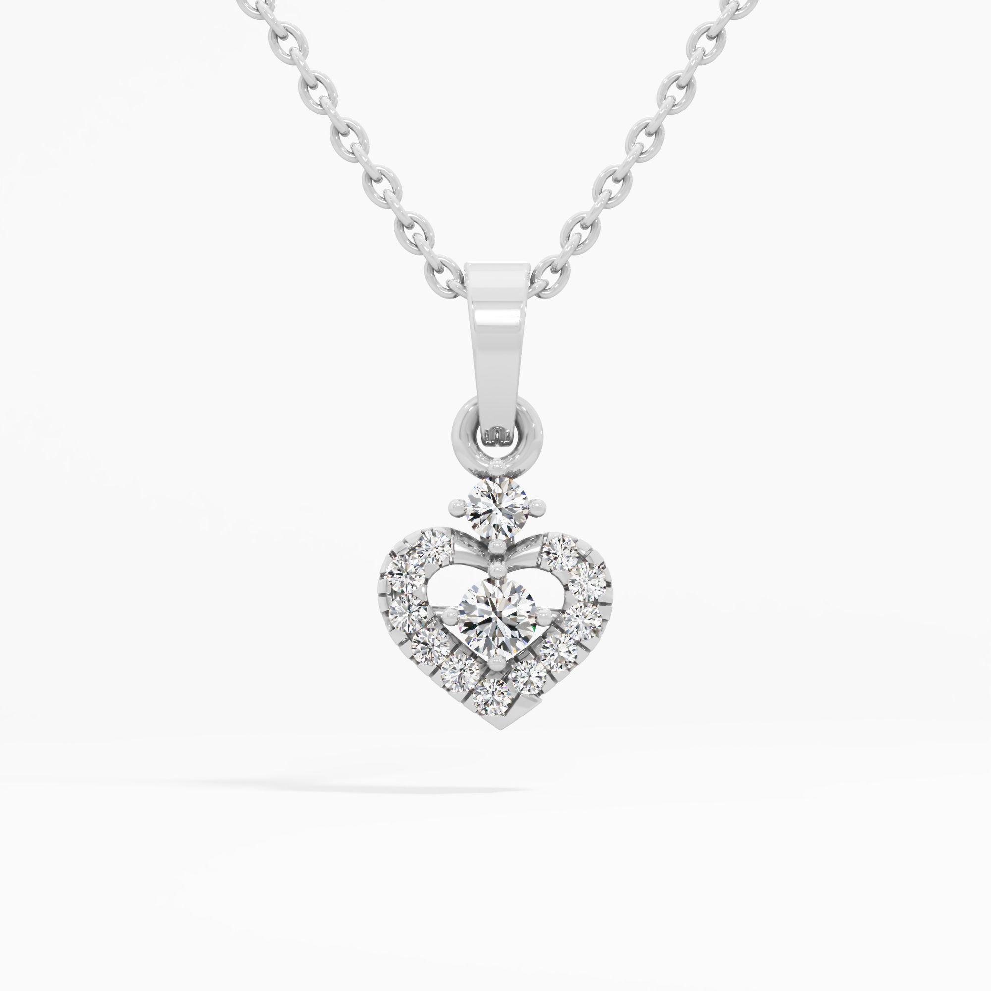 Coronet Heart Solitaire Pendant