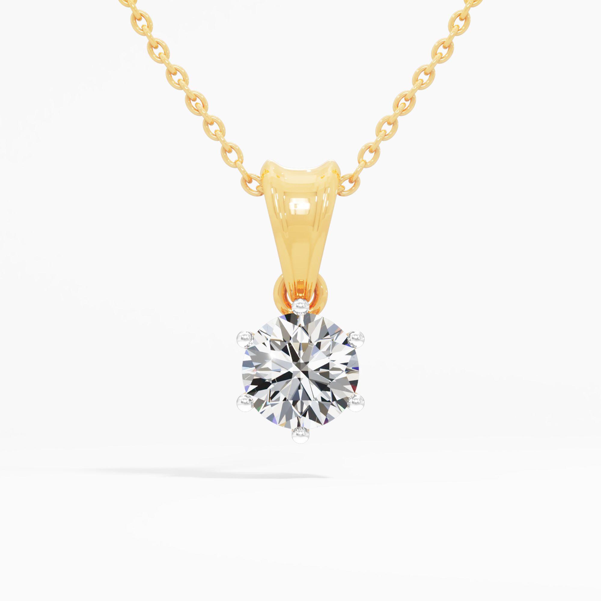 Vintage Six Prong Solitaire Pendant
