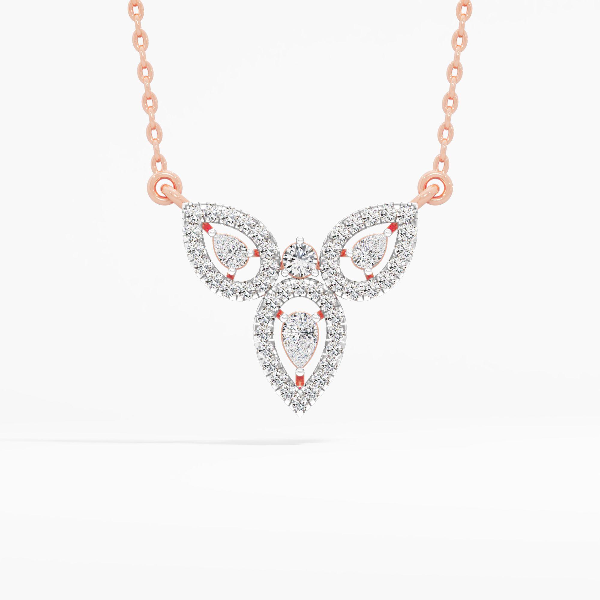 Trillium Petal Diamond Pendant