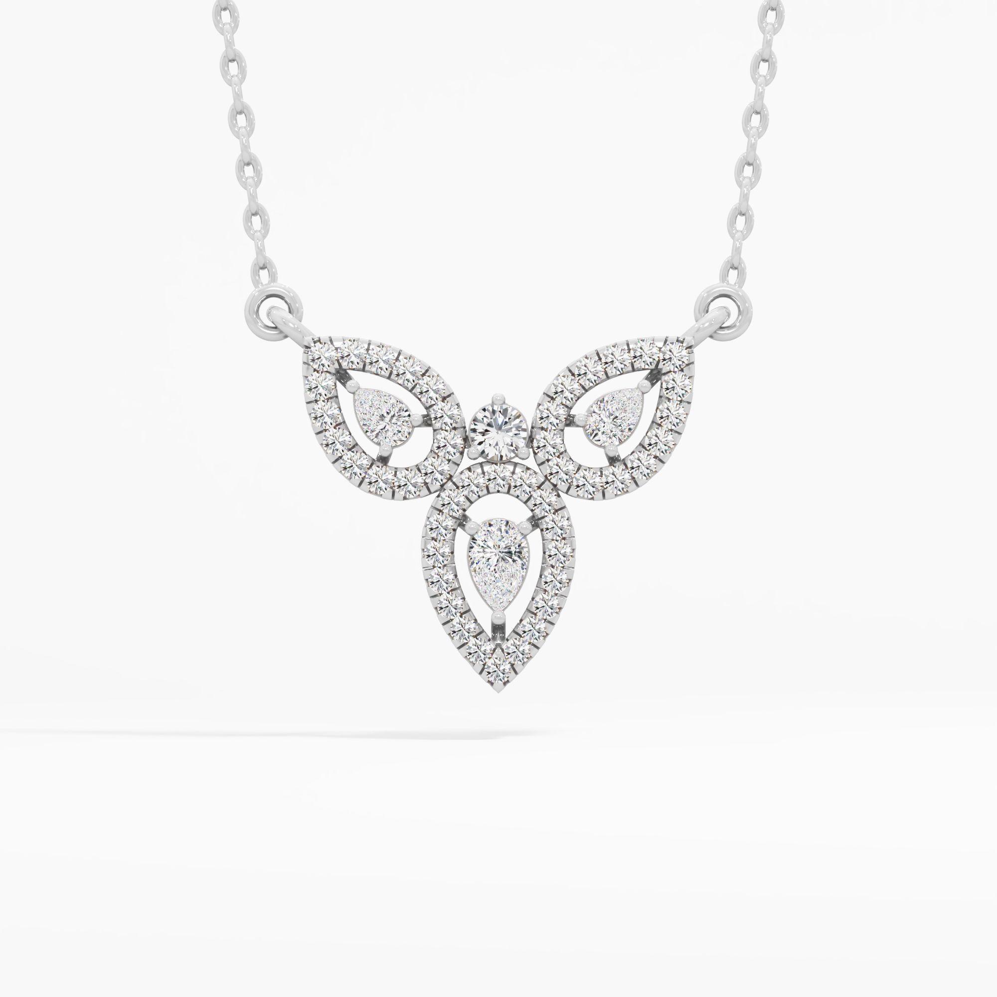 Trillium Petal Diamond Pendant