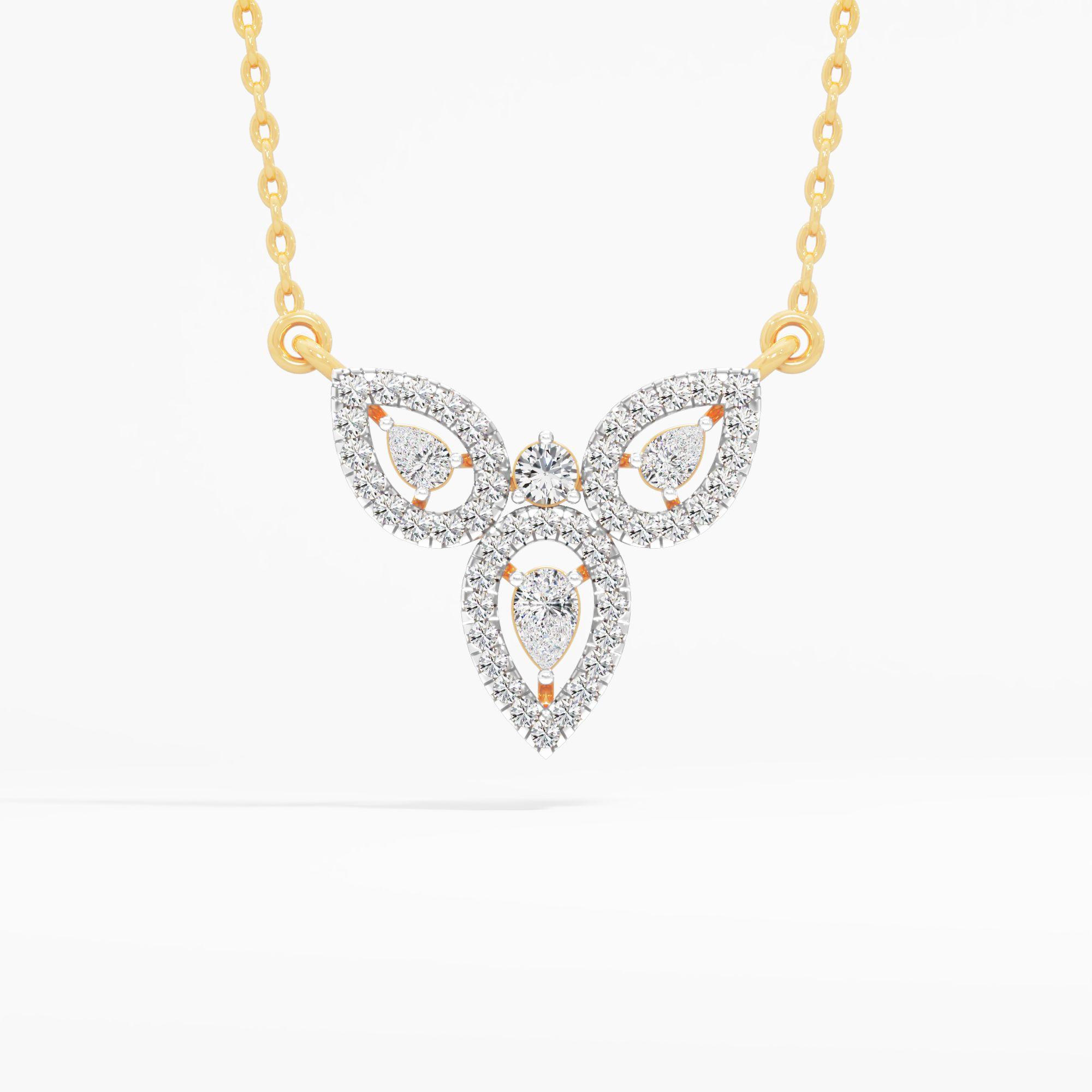 Trillium Petal Diamond Pendant