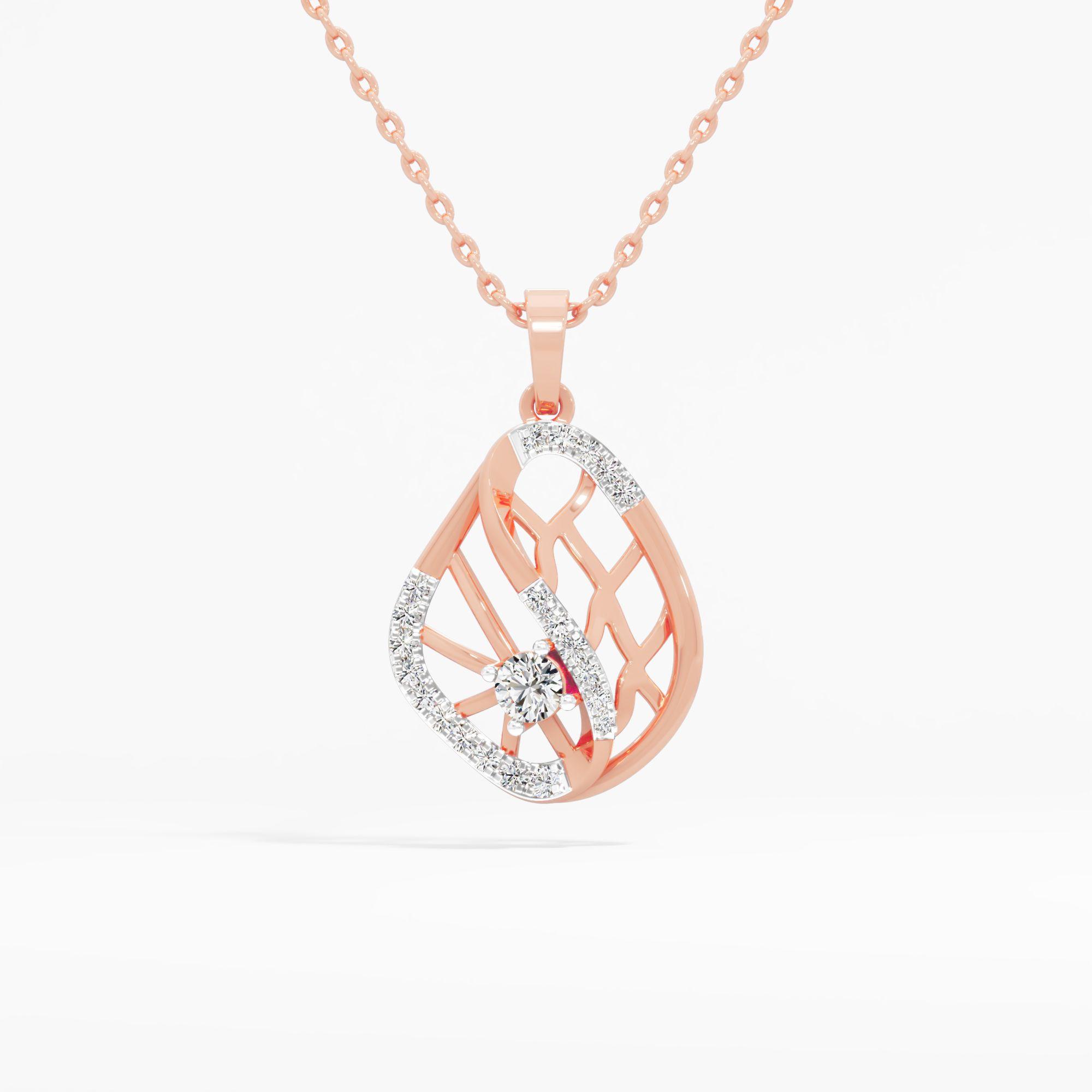 The Petal Vein Diamond Pendant