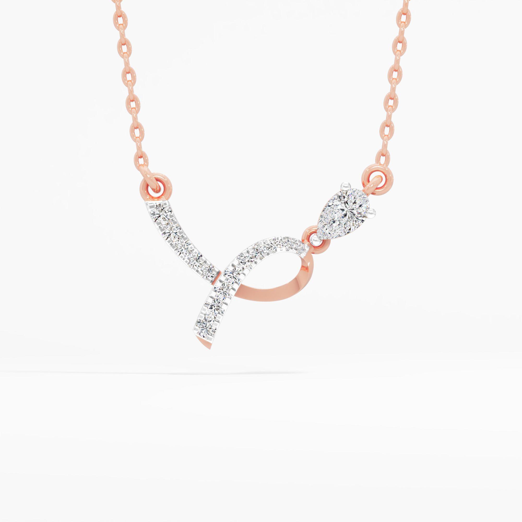 Lumina Curve Pear Diamond Pendant