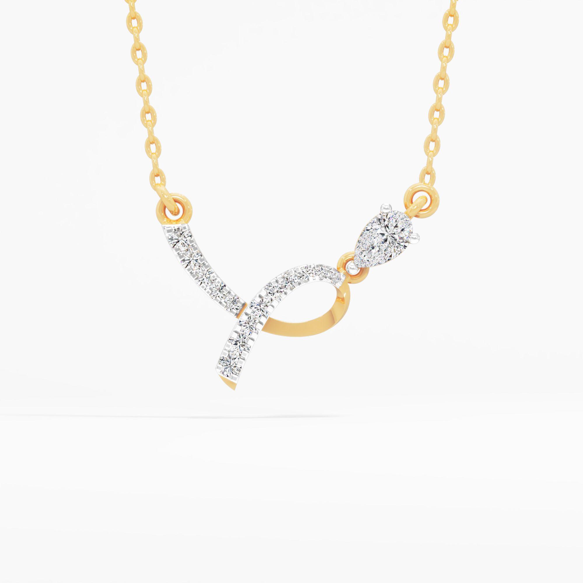 Lumina Curve Pear Diamond Pendant