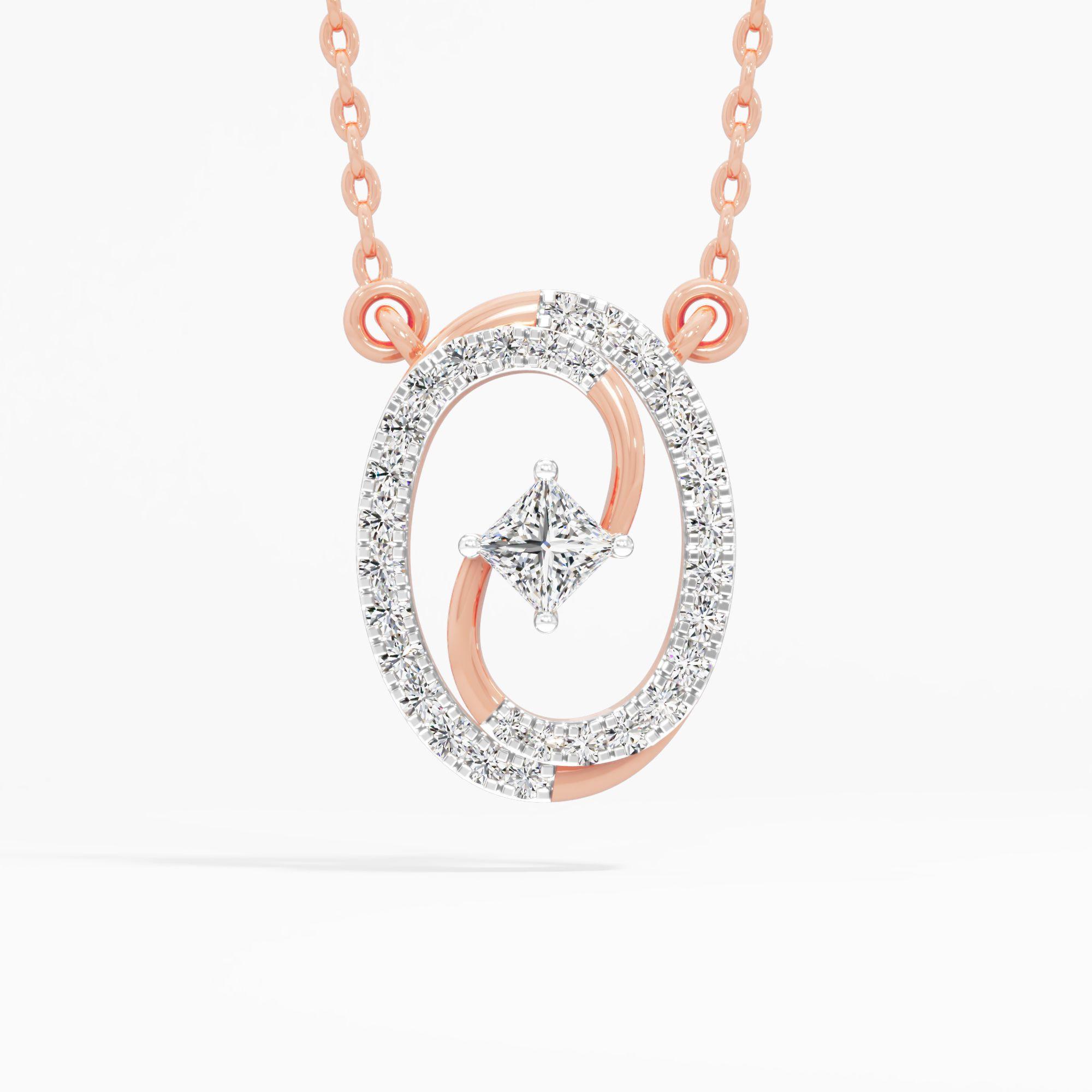 Orbital Princess Diamond Pendant