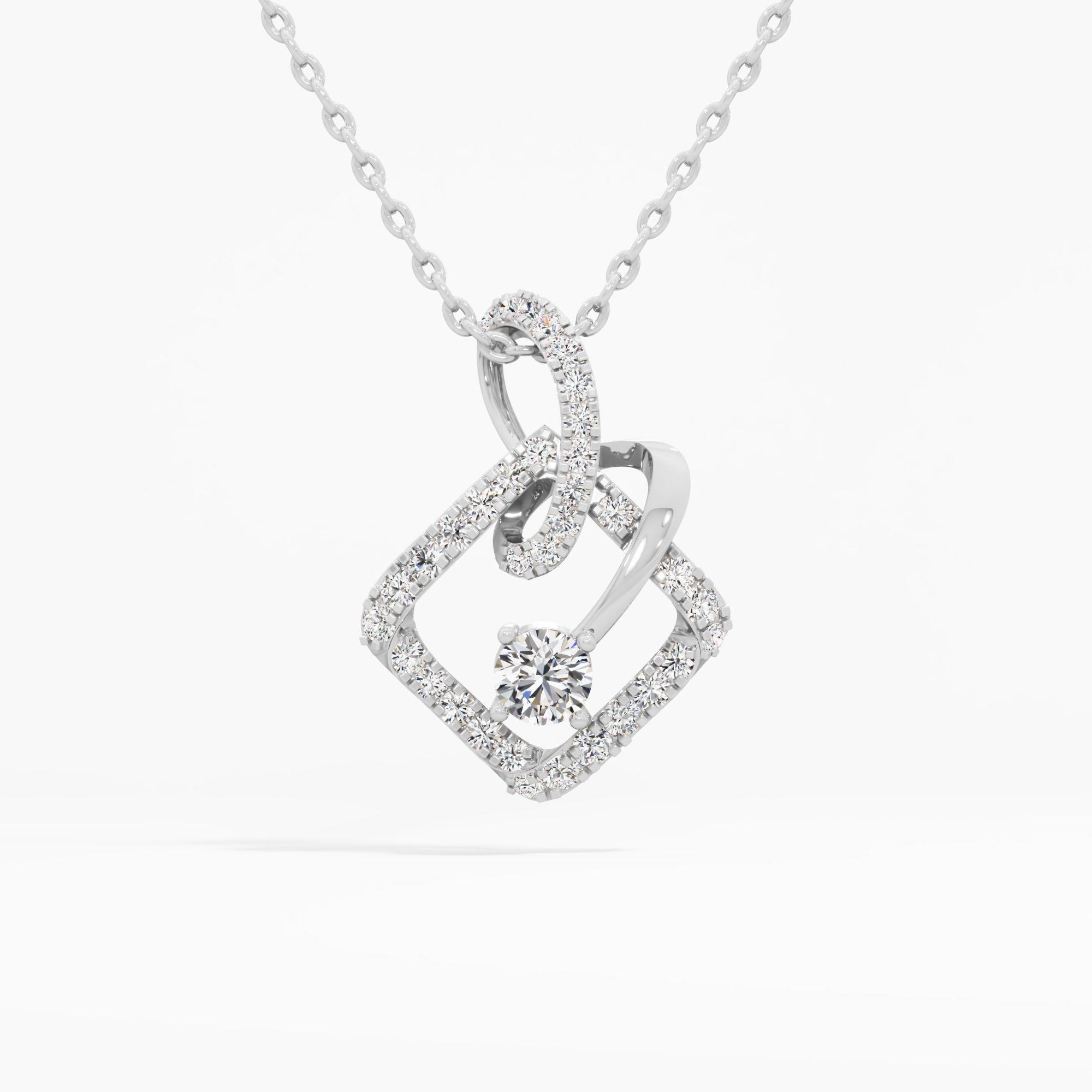 Angular Weave Diamond Pendant