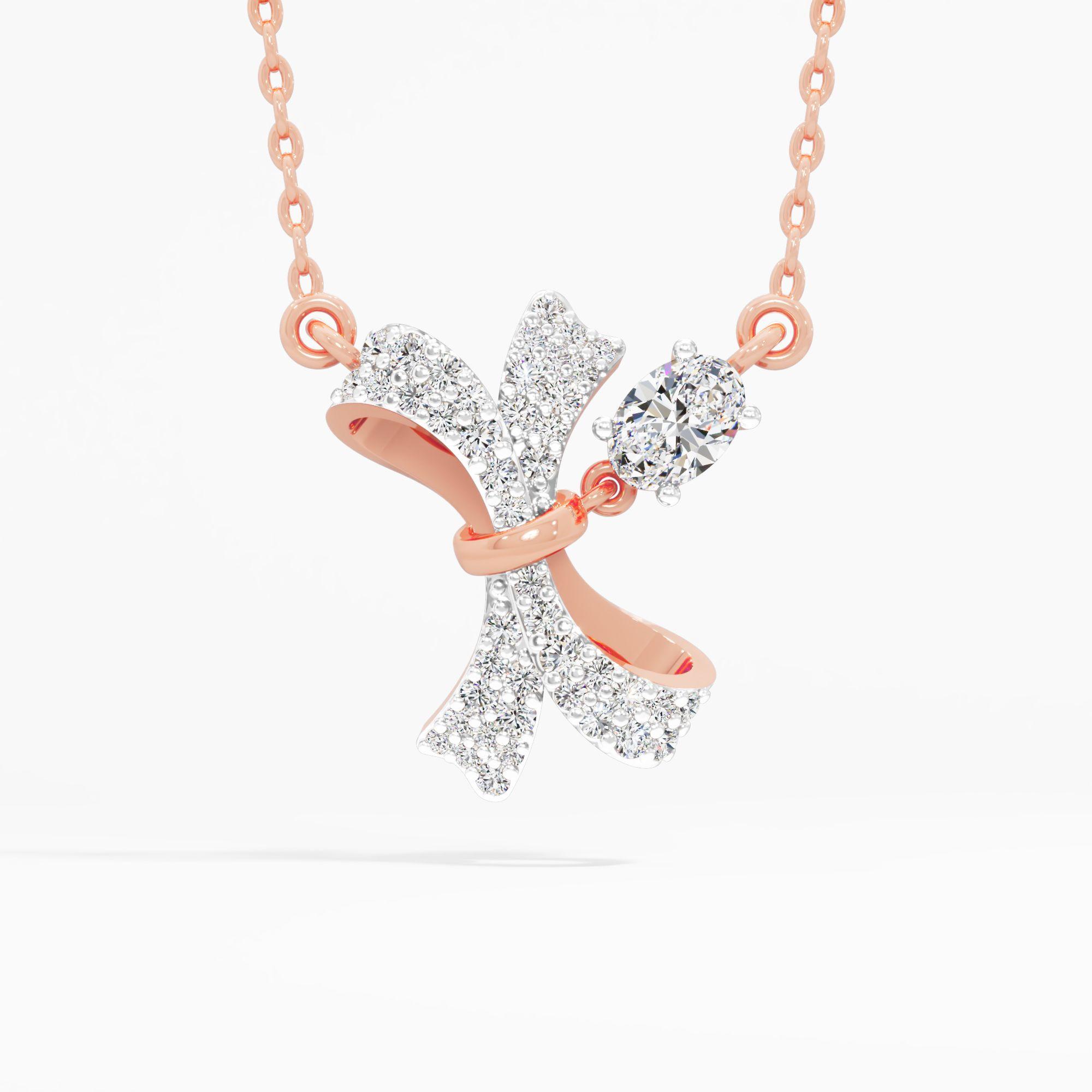 Oval Knotted Diamond Pendant