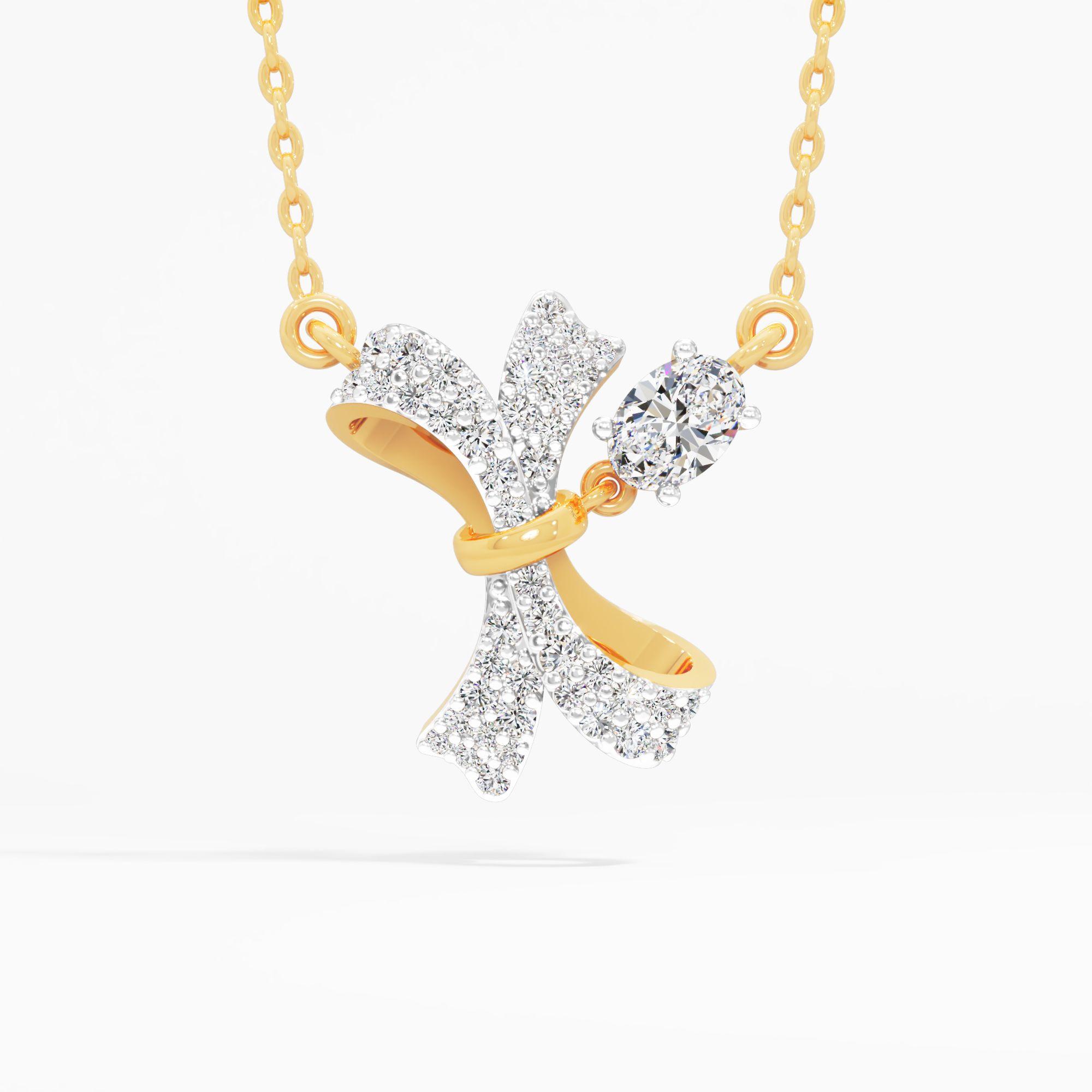 Oval Knotted Diamond Pendant