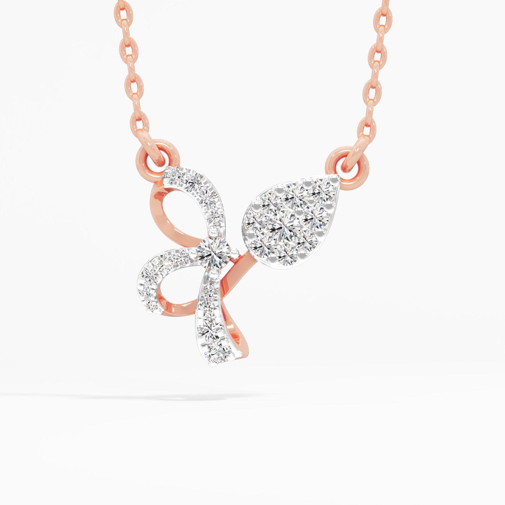 Petal Knot Pear Diamond Pendant