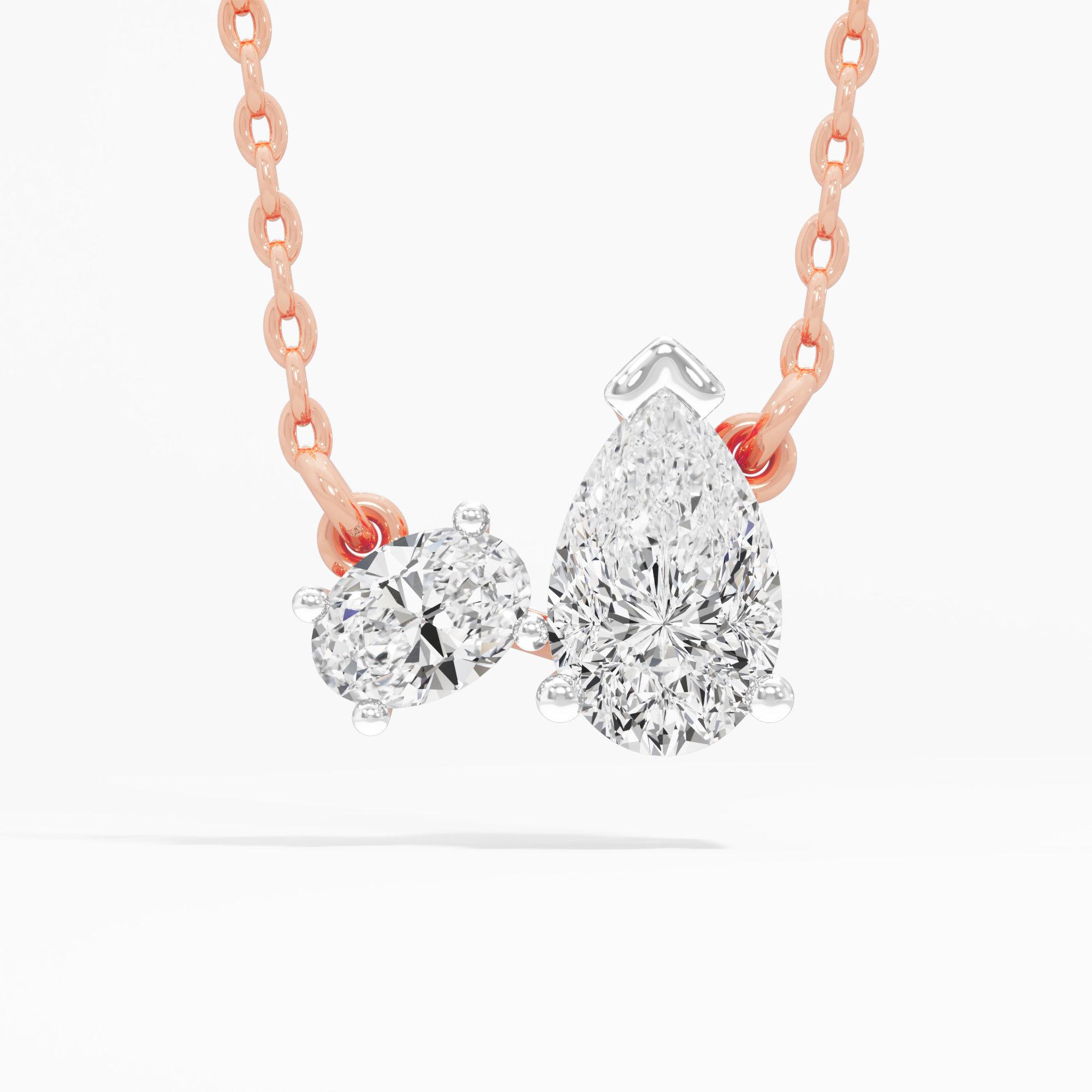 Duet Pear Diamond Pendant