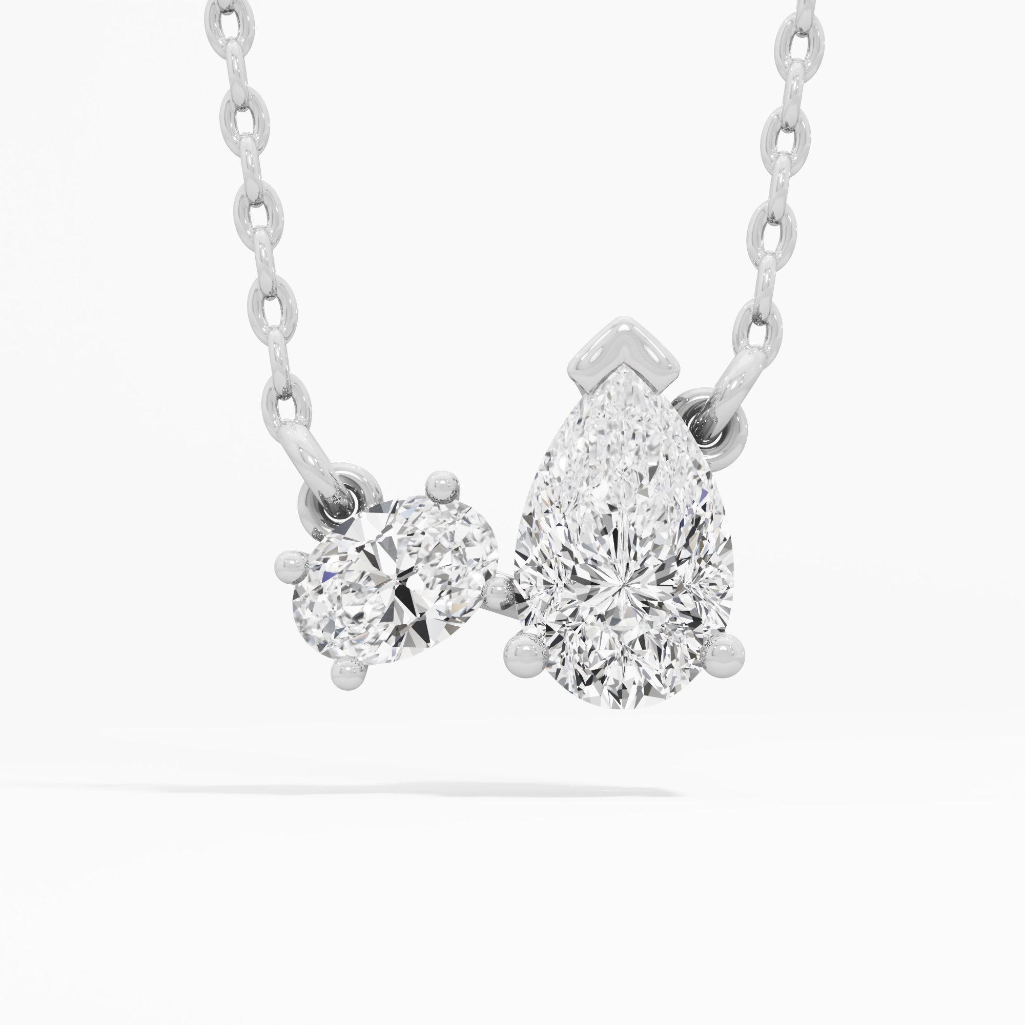 Duet Pear Diamond Pendant