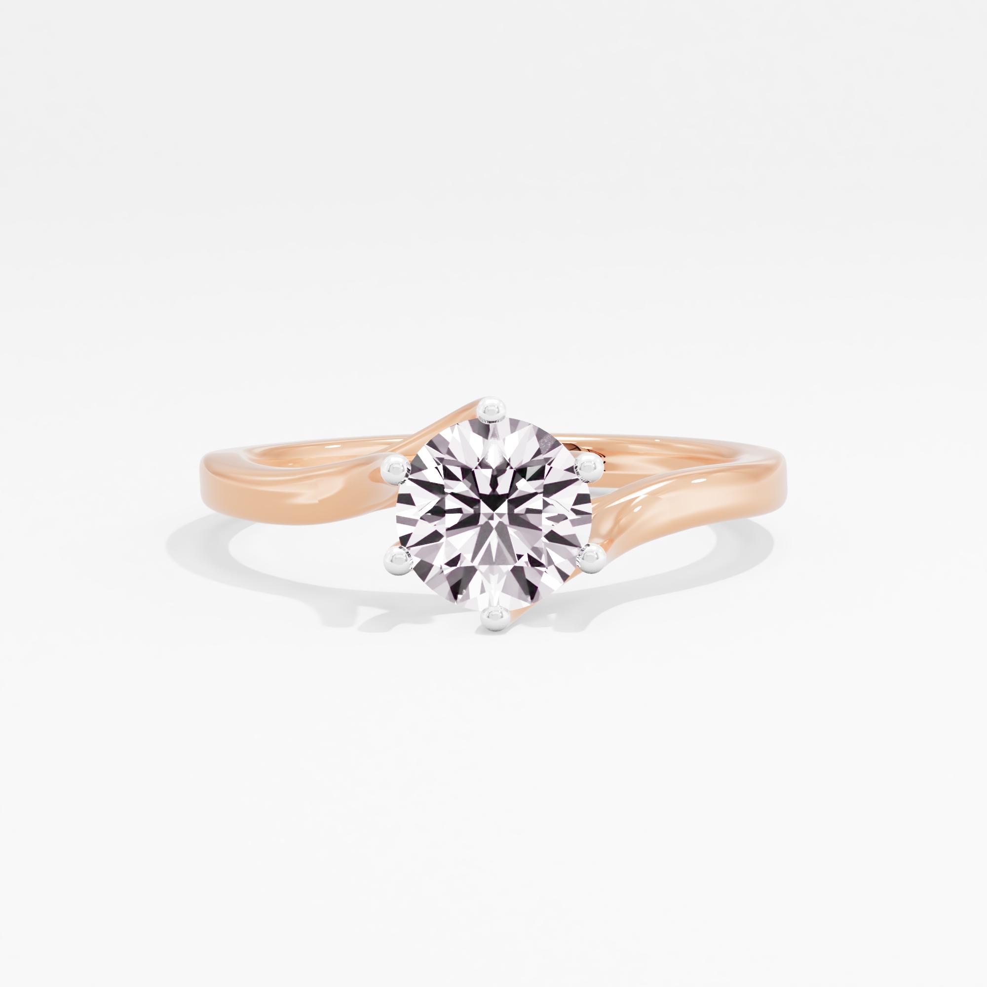 Shimmer Swirl Solitaire Ring