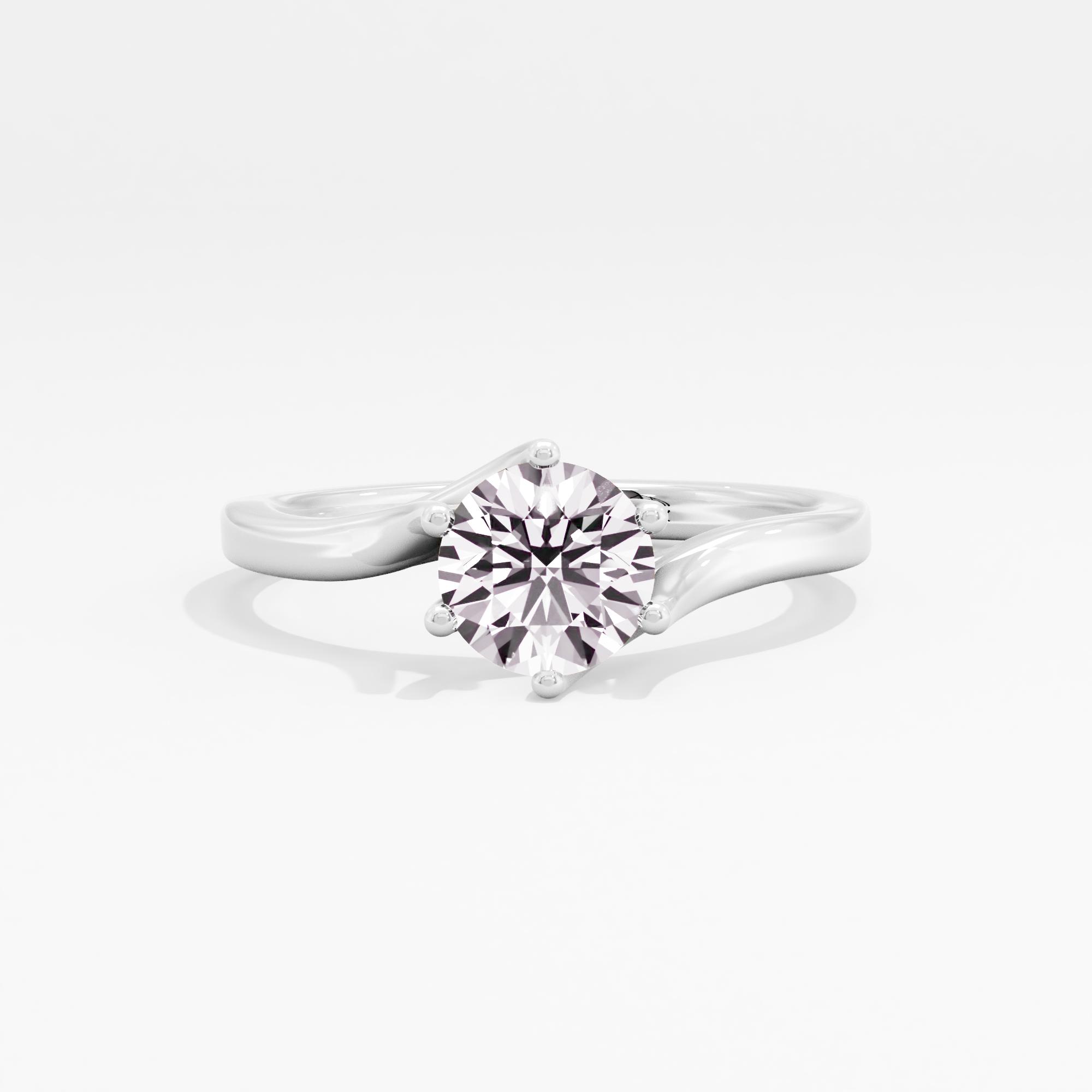 Shimmer Swirl Solitaire Ring