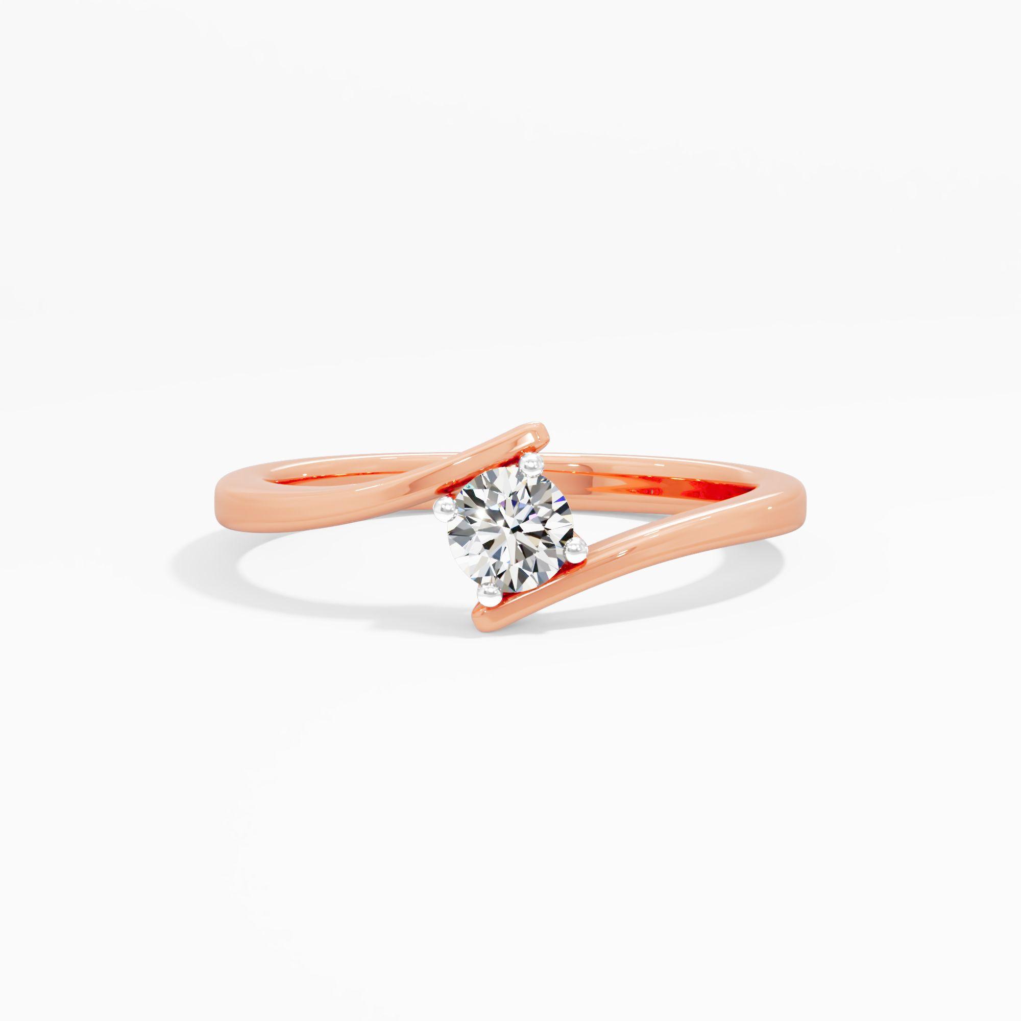 Sleek Bypass Solitaire Ring