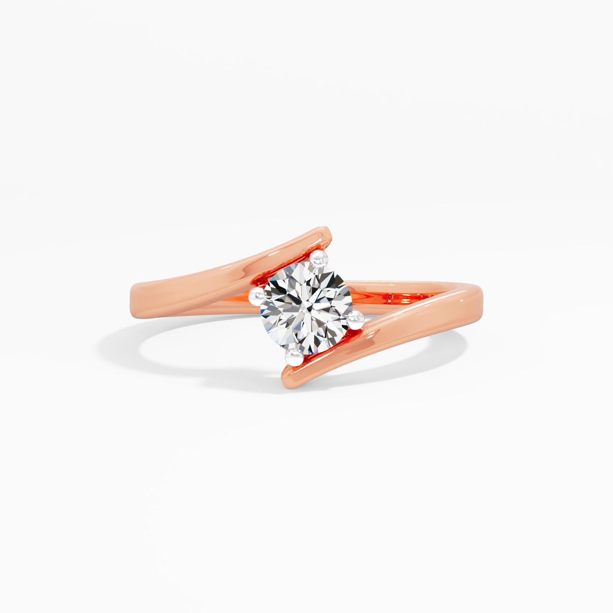 Graceful Twist Solitaire Ring