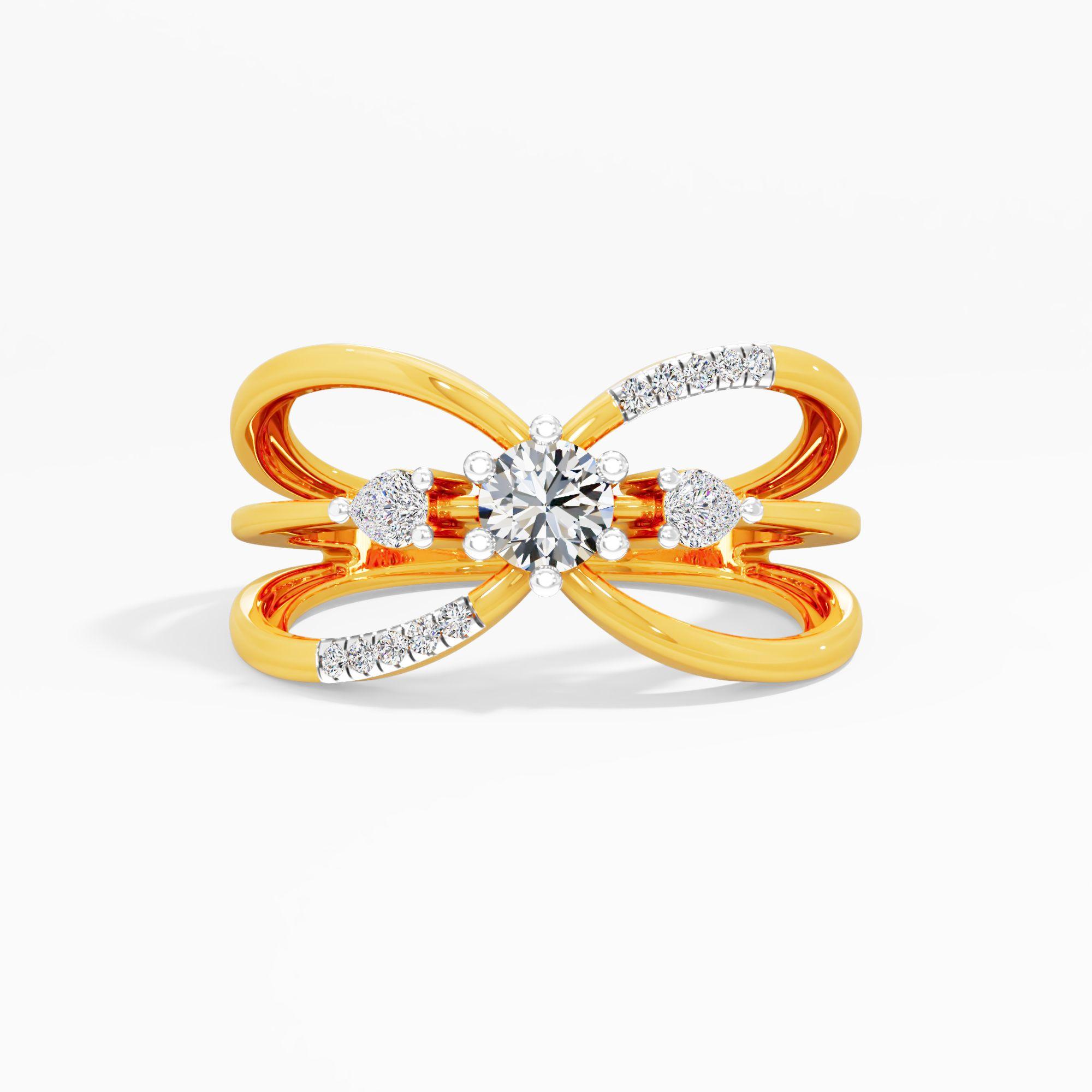 Infinity Solitaire Crossover Diamond Ring
