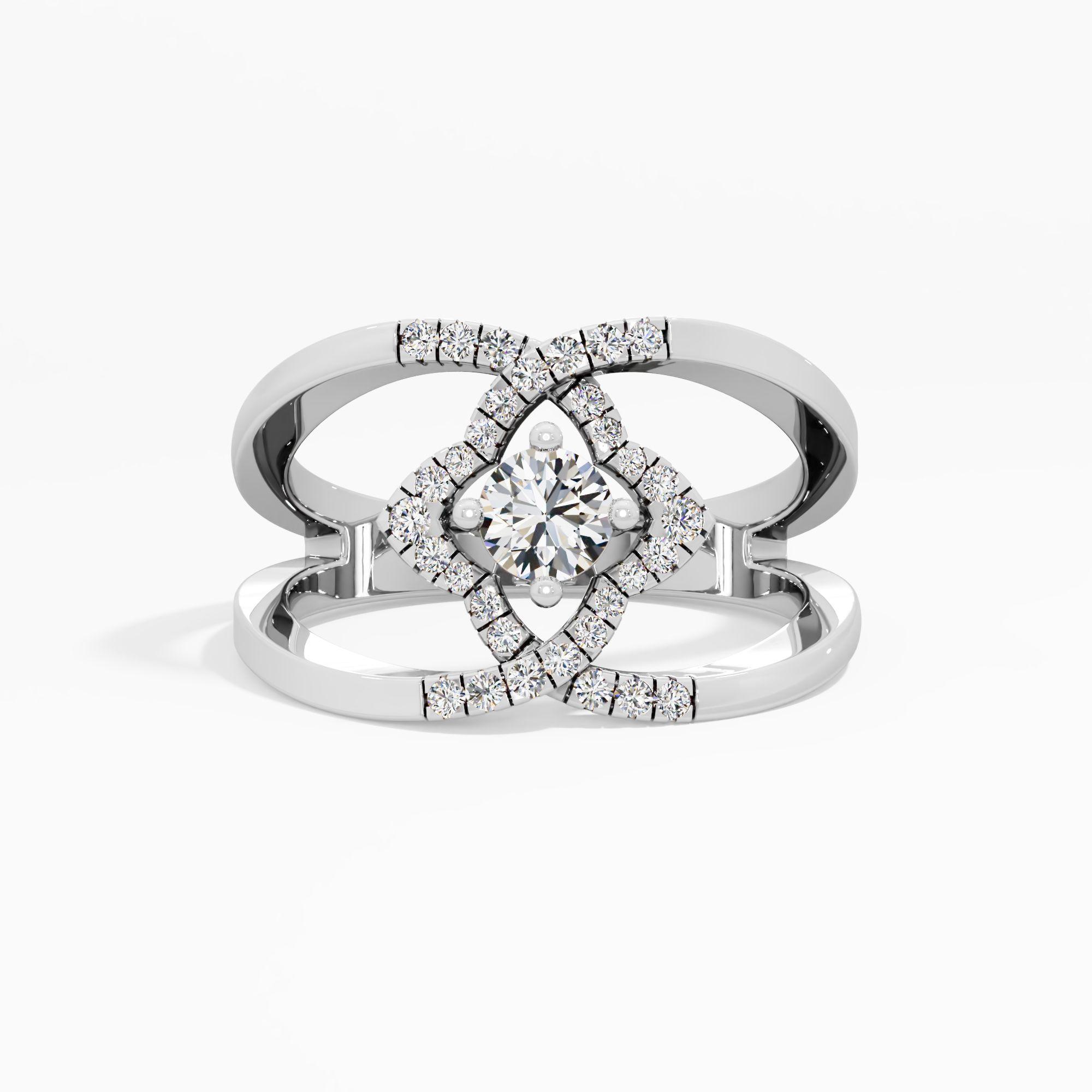 Celestial Halo Star Solitaire Ring