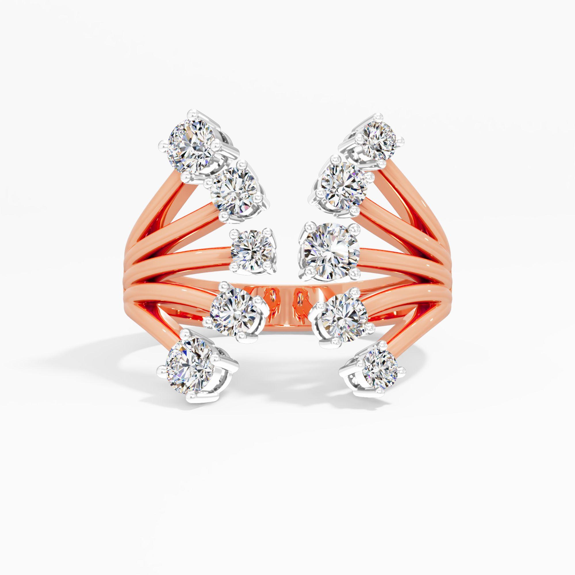 Bypass Floating Diamond Ring