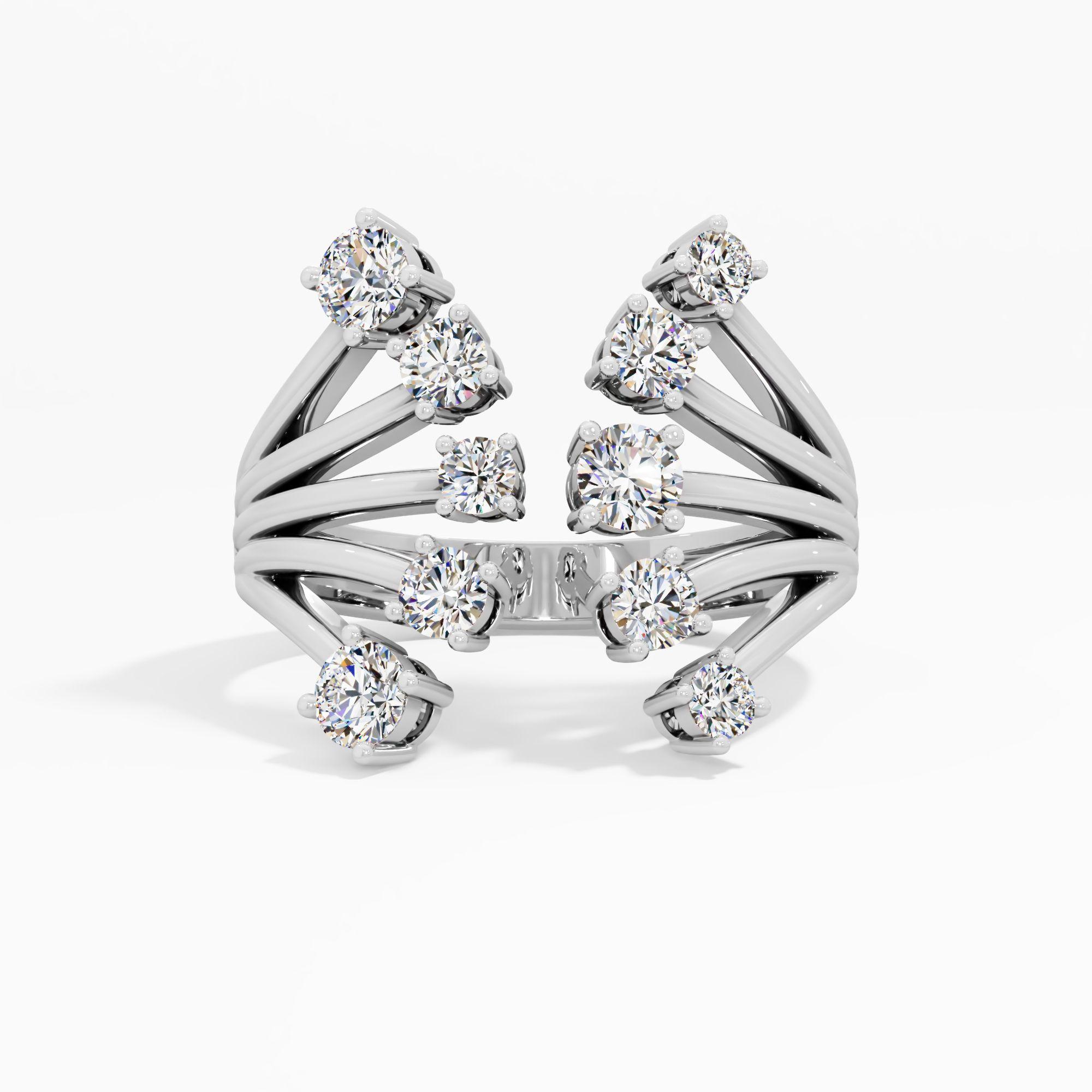 Bypass Floating Diamond Ring